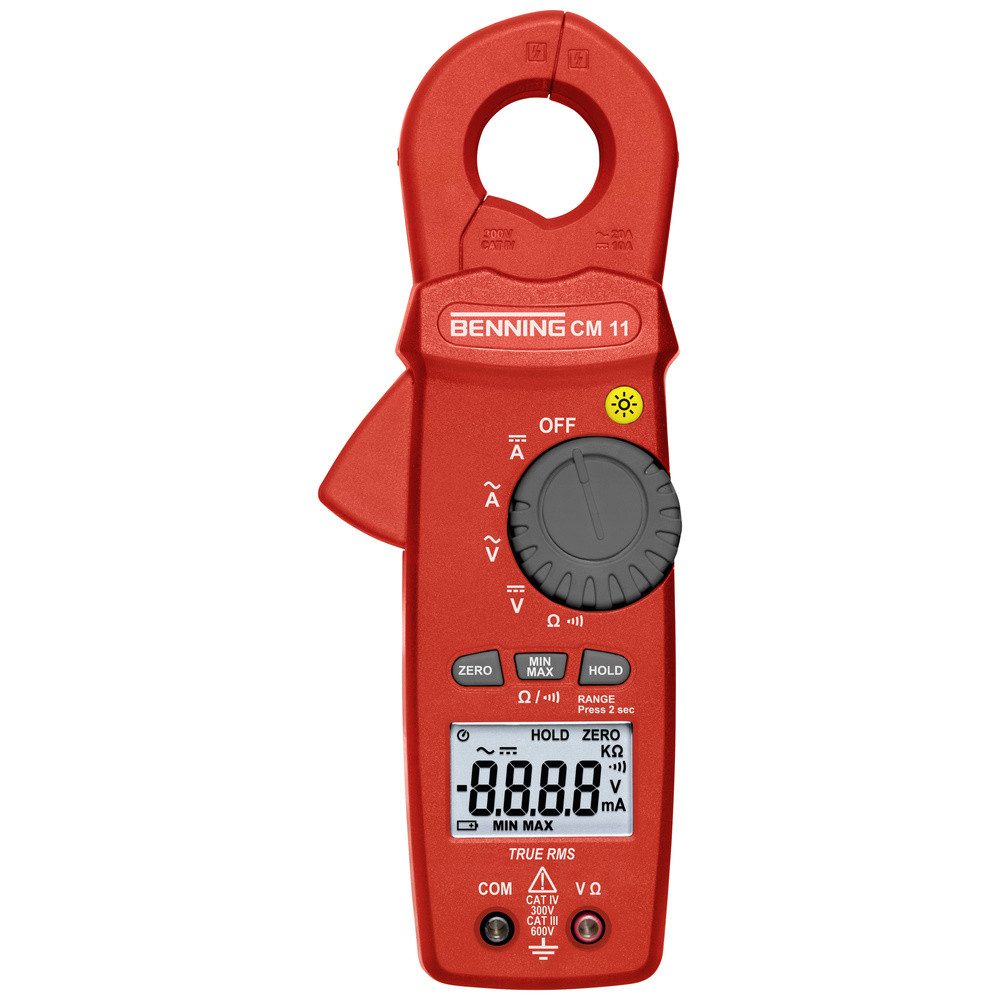 Benning Spannungsprüfer Benning CM 11 Stromzange, Hand-Multimeter digital CAT IV 300 V Anzei, (CM 11)