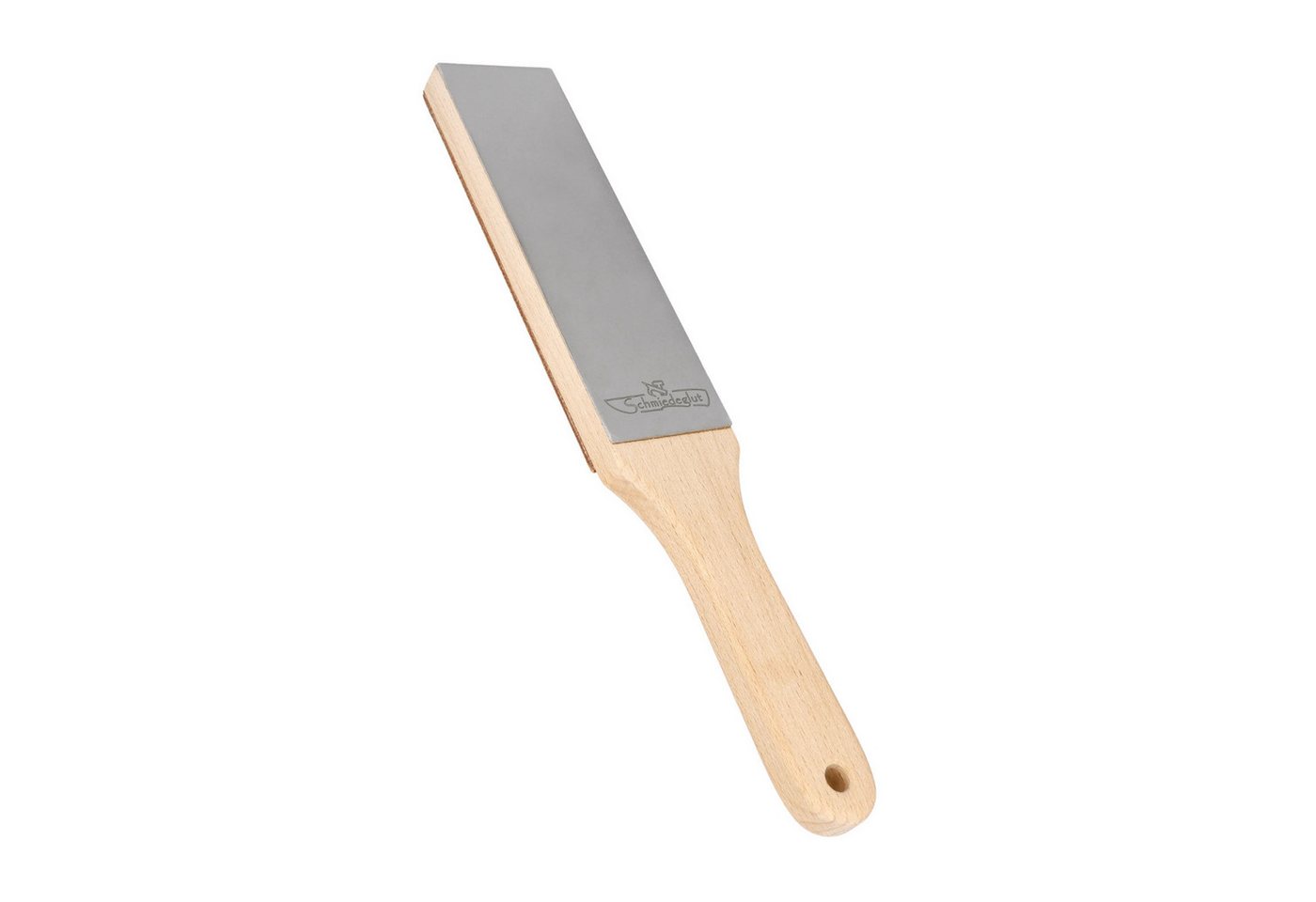 Schmiedeglut Axt- und Messerschärfer Diamantleder Essential, Abziehleder für Rasierschärfe in Sekunden, Buchenholz-Kern, Made in Germany
