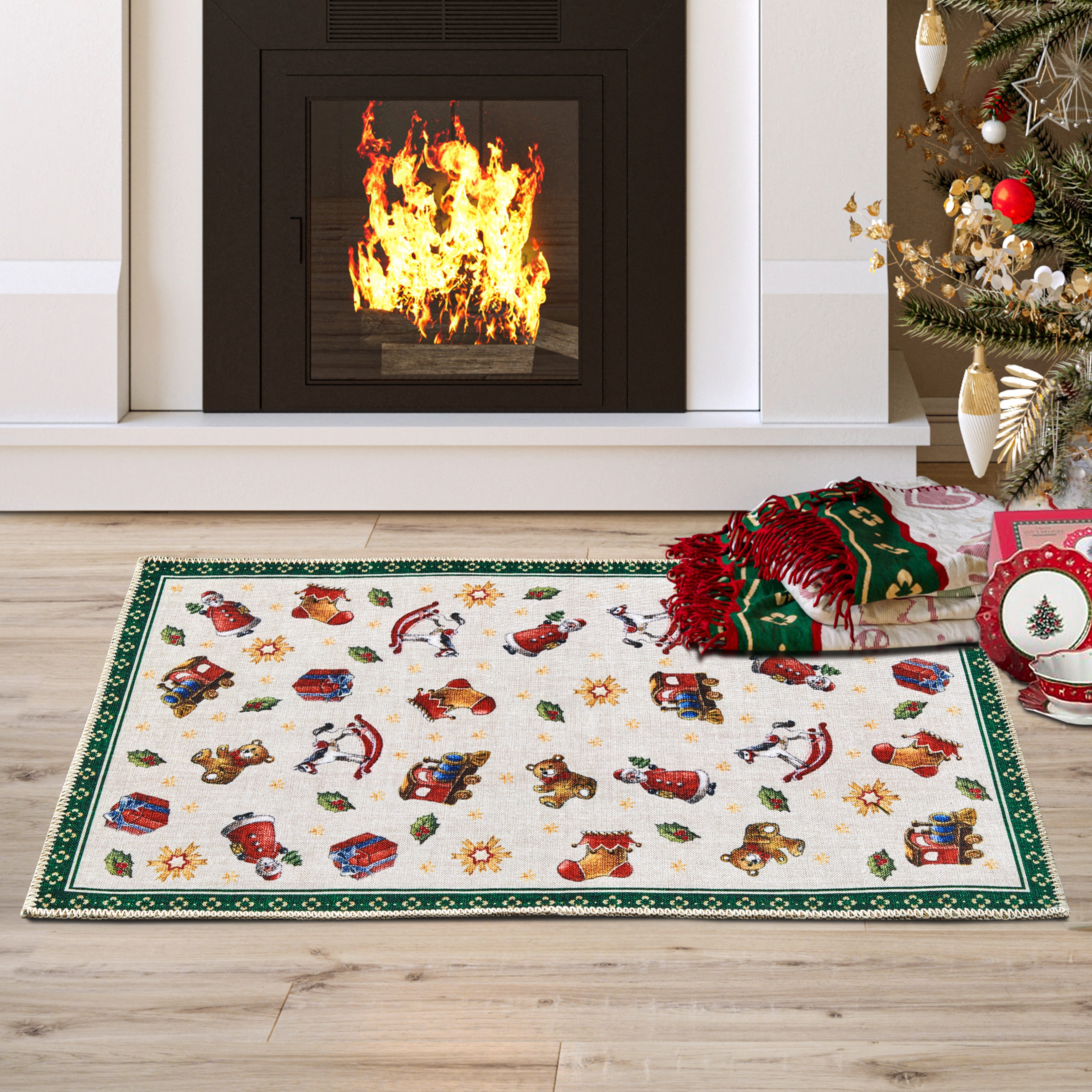 Villeroy & Boch Teppich Nostalgic Toy's Delight, eckig, rund und Läufer, Höhe: 3 mm, Weihnachten, Wohnzimmer, Flur, Geschenk, Toys Delight, Dekoration