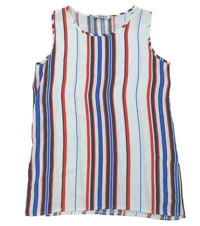 Liebesglück Strandtop »Liebesglück Strand-Shirt gestreiftes Damen Sommer-Top aus semitransparentem Stoff Mode-Shirt Weiß«