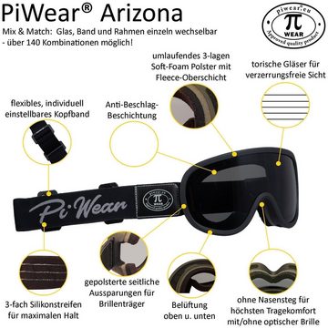 PiWear Motorradbrille PiWear Arizona titanium, grau, 24DCL