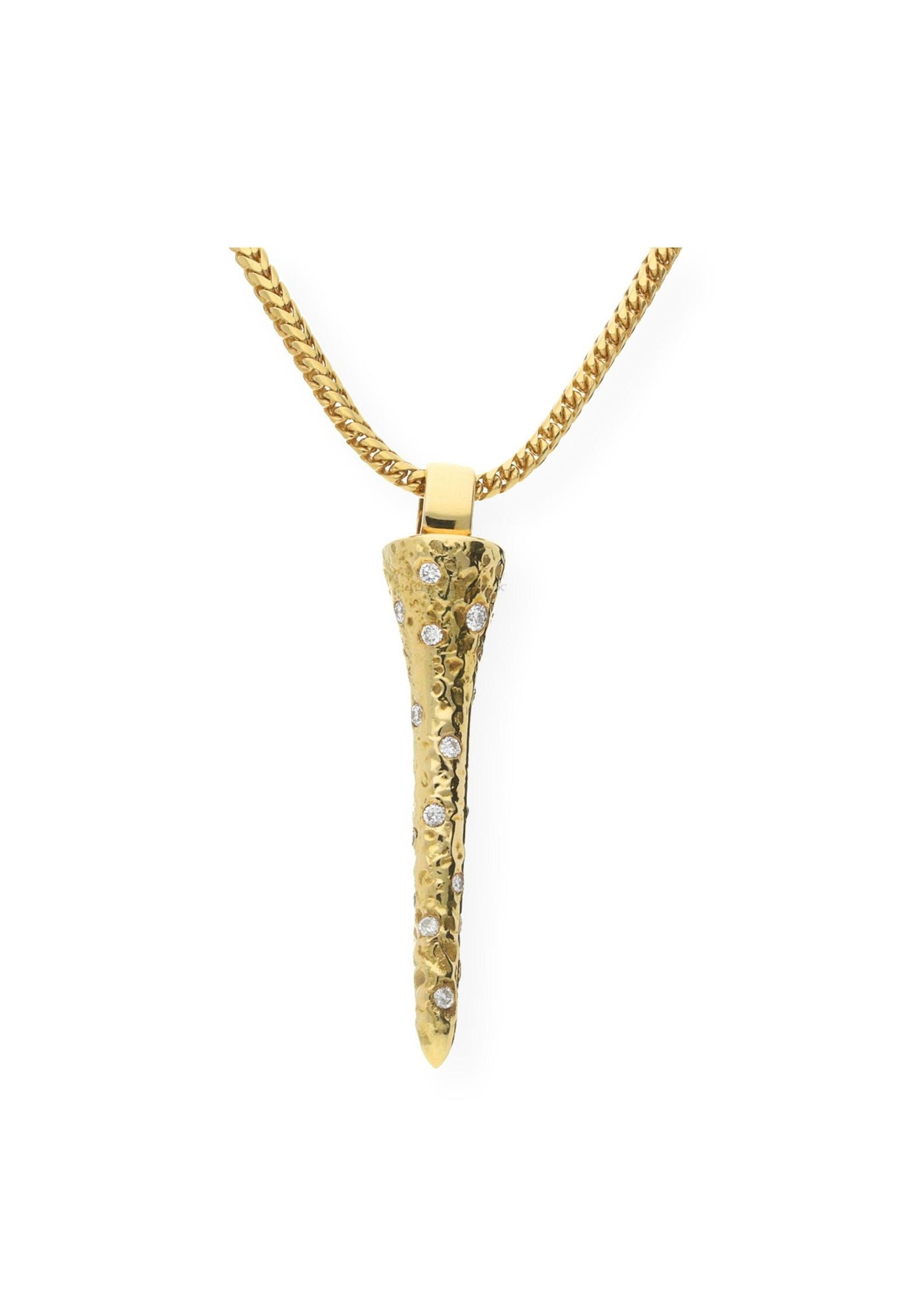 JuwelmaLux Goldkette Halskette gold Damen und Herren Golftee, inkl. Anhänger  in 750er Gelbgold 18 Karat mit Brillanten, inkl. Schmuckschachtel