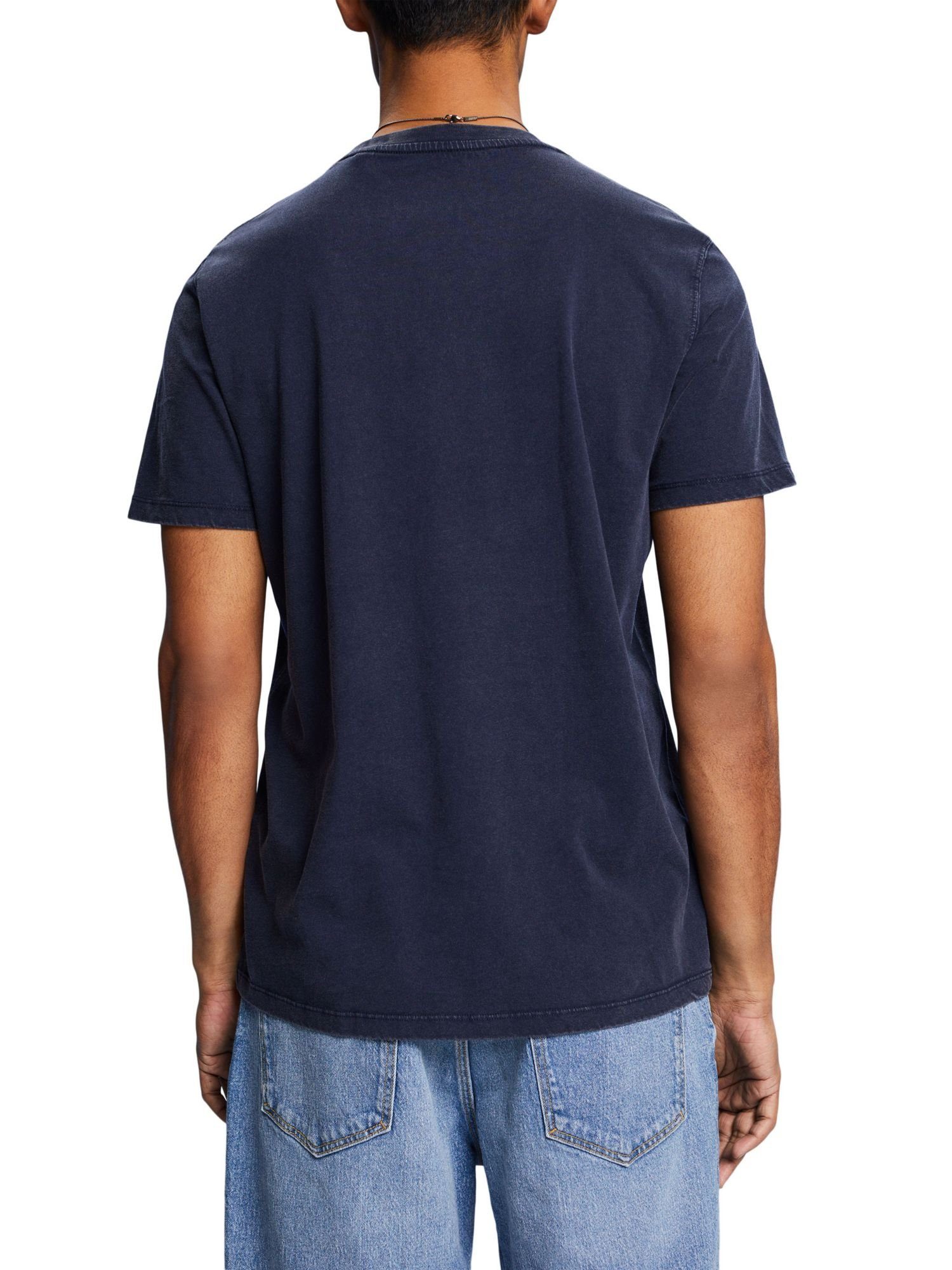 Esprit 100% Jersey-T-Shirt, (1-tlg) Baumwolle T-Shirt NAVY