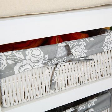 Melko Sitzbank Schuhregal Sitzbank Schuhschrank aus Holz in Weiß Grau Truhenbank (Stück), Ein idealer Ordnungshelfer für jeden Haushalt