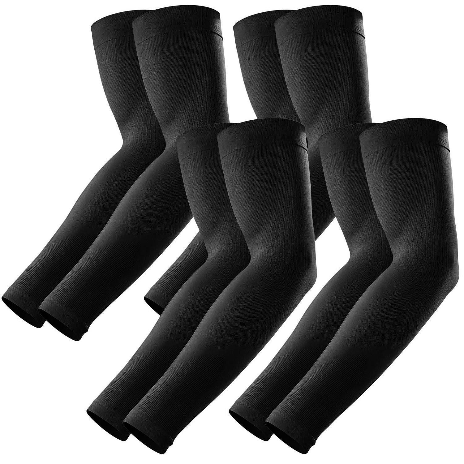 LuxusKollektion Armlinge Armsleeves Damen Herren UV Schutz kühlend 4 Paar schwarz