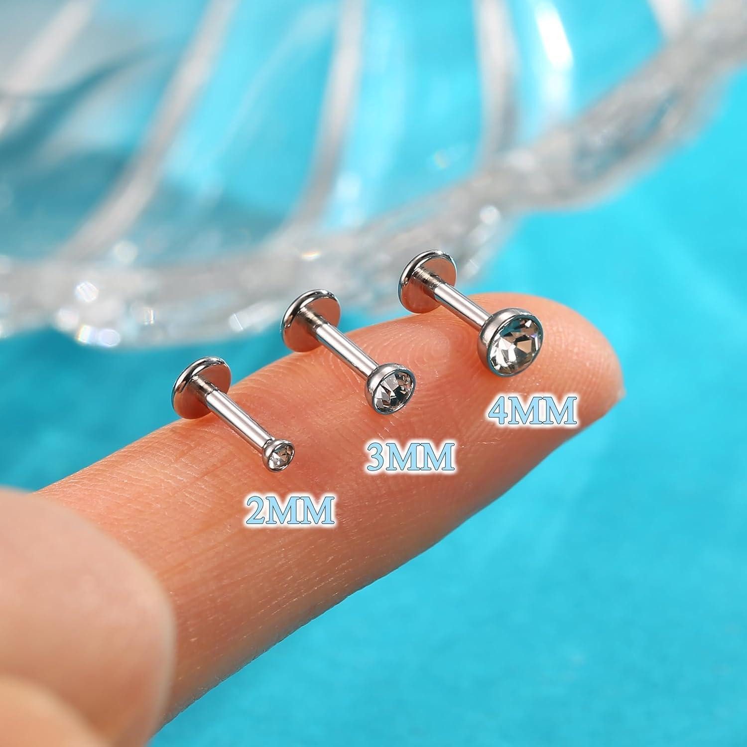 Chriscoco Piercing-Set 16G 12Pcs Helix Piercings Chirurgenstahl Nasen Tragus Lippen Piercings