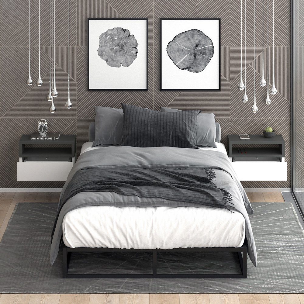 Vicco Nachtschrank Urbano, Anthrazit, 45 x 28 cm 2er Set günstig online kaufen