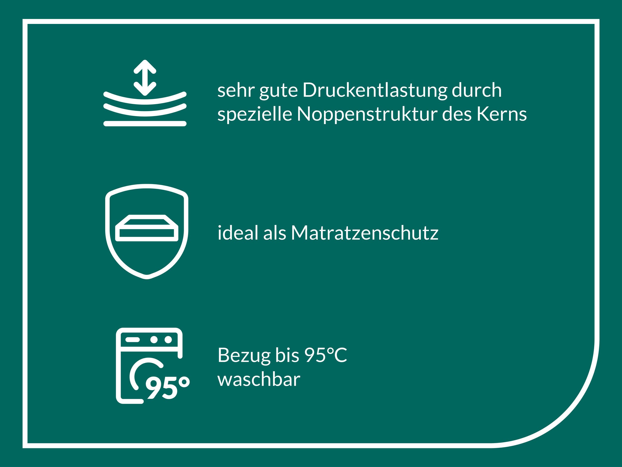 fan, Topper Clinisan Punktoflex, Bezug kochfest 95°, 6 cm hoch, Baumwolle, Komfortschaum, Polyester, kochfester Bezug - Druckentlastung durch Noppen-Struktur