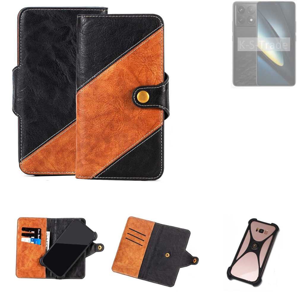 K-S-Trade Handyhülle für POCO F6 Pro, Handyhülle Schutzhülle Bookstyle Case Wallet-Case Handy Cover