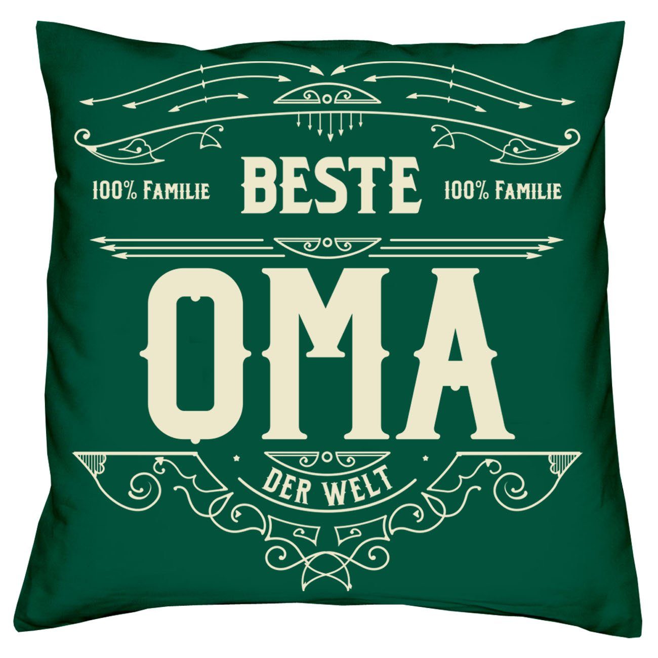 Dekokissen Beste Weihnachtsgeschenk mit Großeltern für Bester Soreso® dunkelgrün Kissen-Set Opa Oma Urkunden,