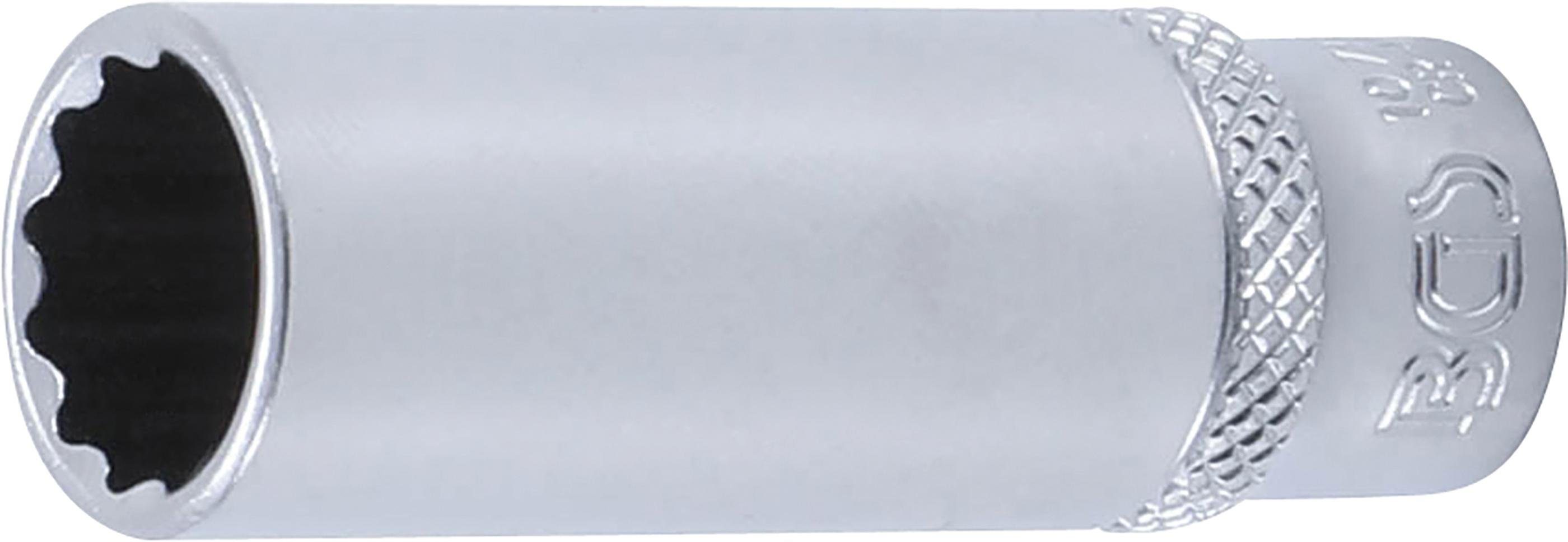 BGS technic Stecknuss Steckschlüssel-Einsatz Zwölfkant, tief, Antrieb Innenvierkant 6,3 mm (1/4), SW 12 mm | Steckschlüssel