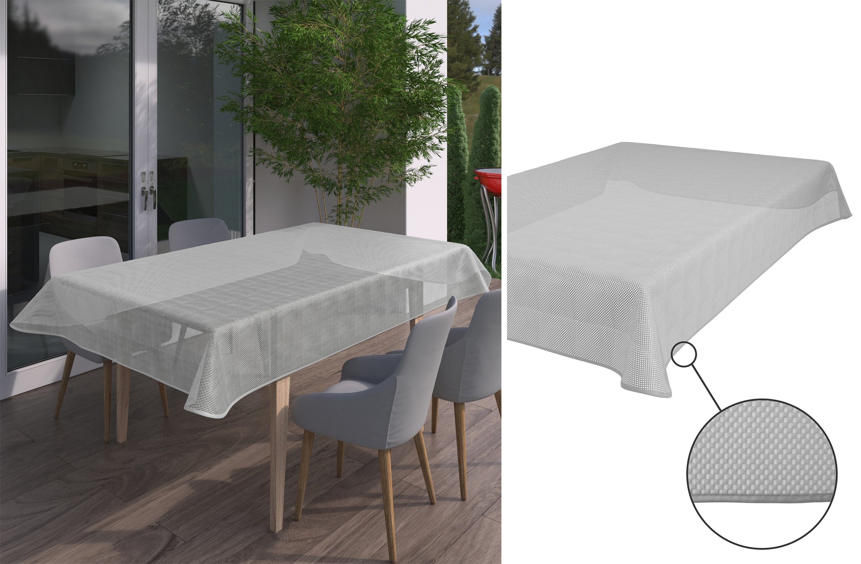 Beautex Tischdecke Kairo Weichschaummit Paspelband, Garten Balkon Terrasse (1-tlg), Waschbar bis 30°C, rutschhemmend,Sonnenschutz-Imprägnierung