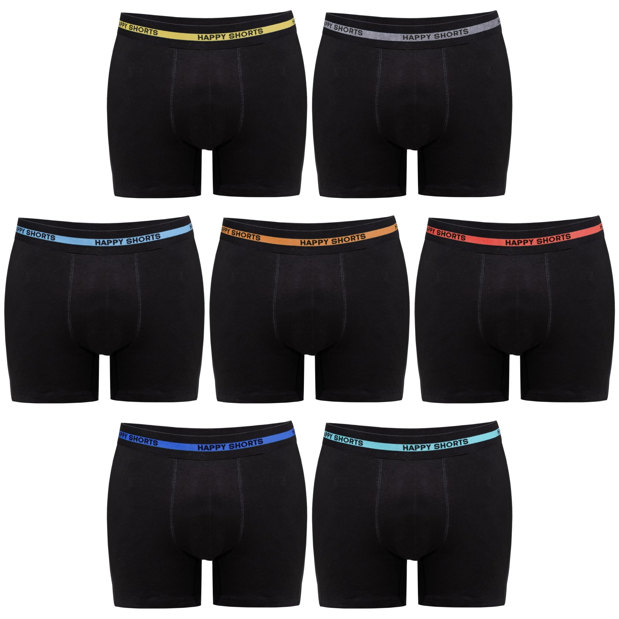 HAPPY SHORTS Boxershorts 7 Stück Happy Shorts Jersey Trunk Herren Boxershort Pants Boxer Weekly (1-St)