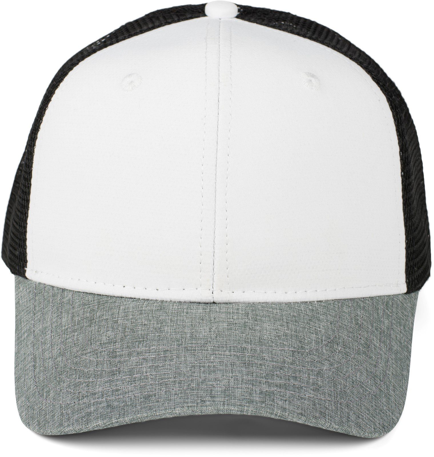 Einsatz Mesh / Trucker meliert Weiß Meliert Cap mit (1-St) styleBREAKER Grau / Cap Snapback Schwarz