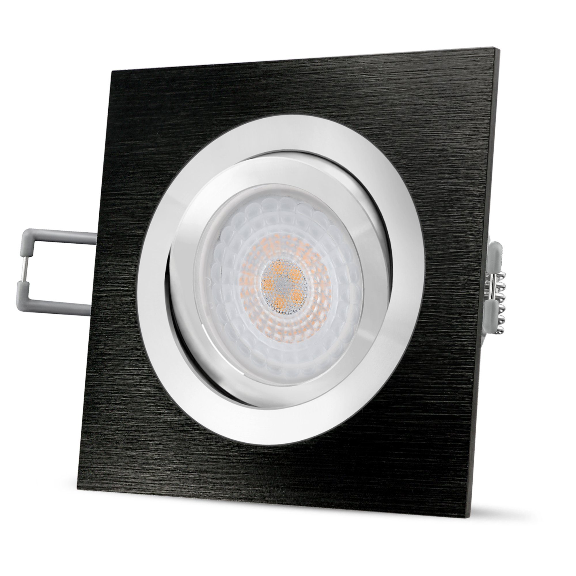 SSC-LUXon LED Einbaustrahler QF-2 LED Einbaustrahler flach & schwenkbar schwarz gebuerstet