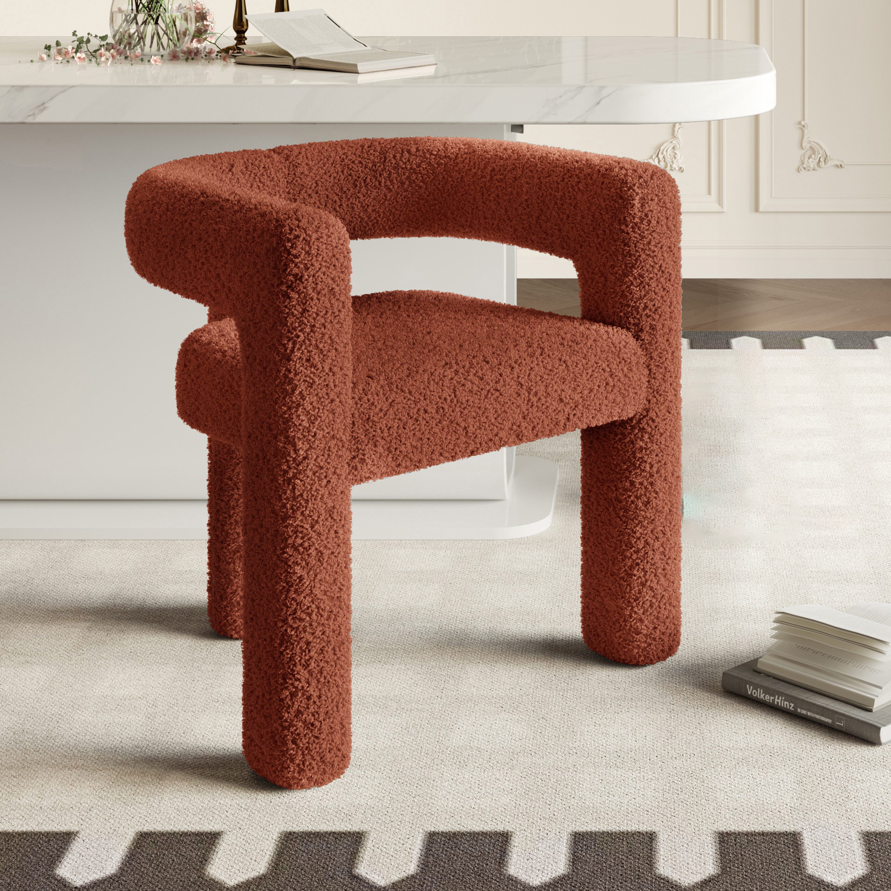 STILVORA Esszimmerstuhl Sessel mit Teddy-Flor&Rückenunterstützung,Esszimmer günstig online kaufen