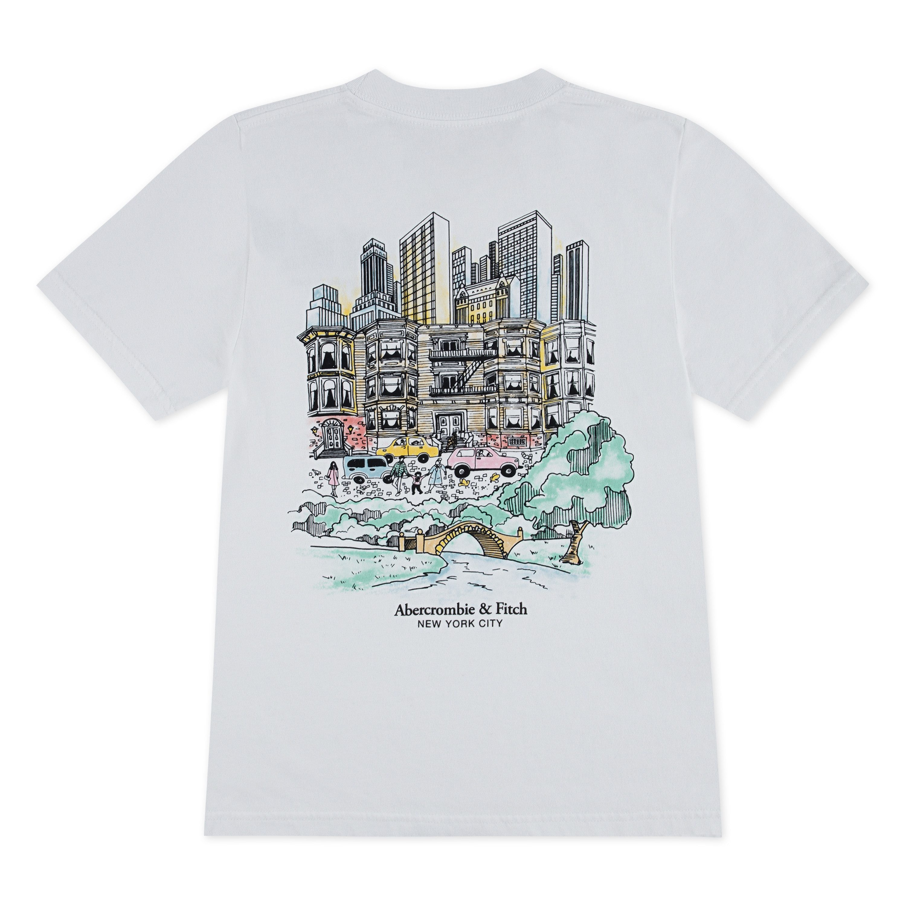 Abercrombie Kids Rundhalsshirt AFB NYC SKETCH TEE mit großem Rückenprint, für Boys