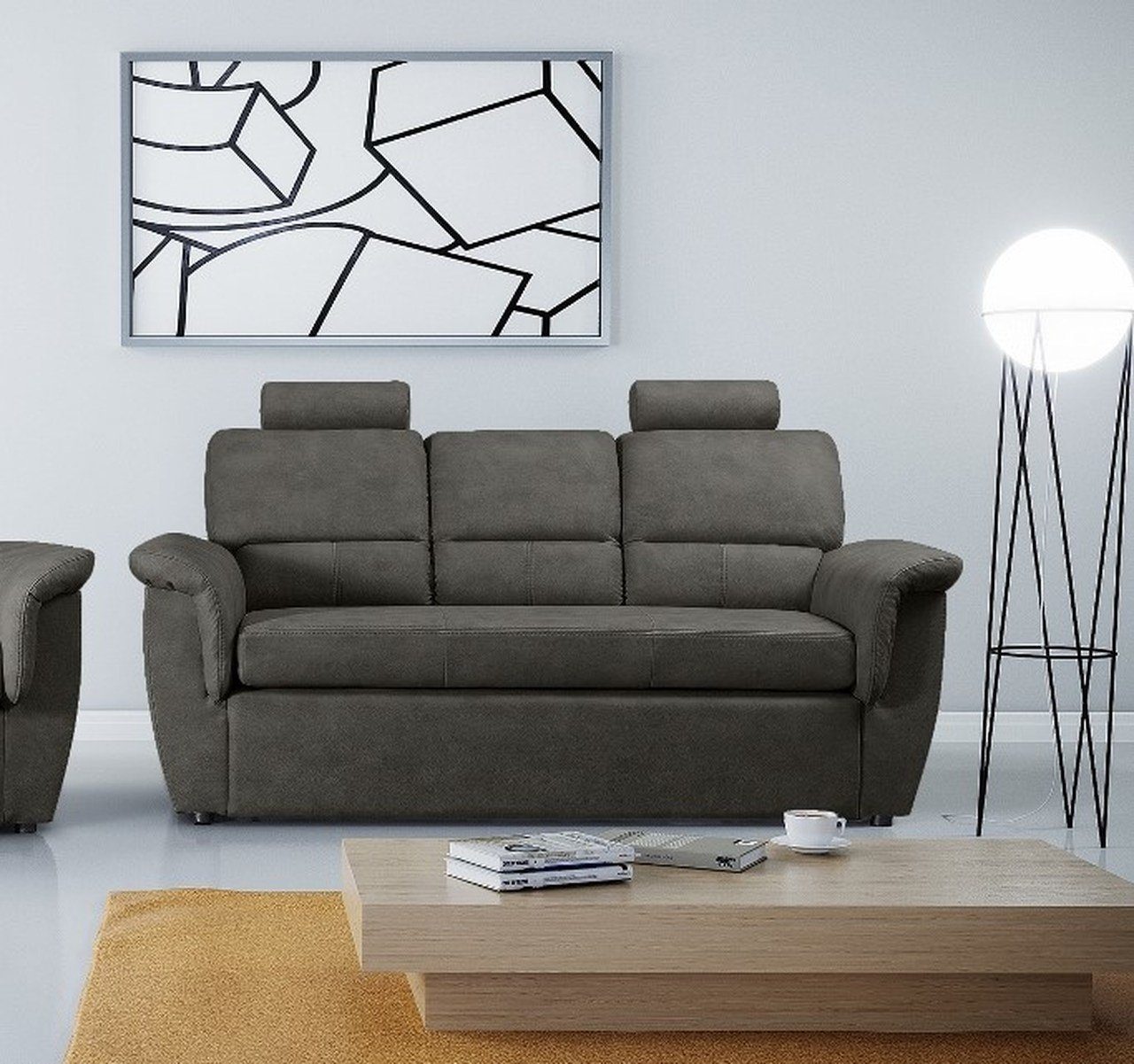 Siblo 3-Sitzer Modernes Dreisitzer Sofa Dayanne mit Schlaffunktion Olive