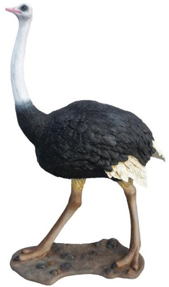 Skulptur Deko Skulptur Strauß Vogel Mehrfarbig H. 205 cm - Lebensgroße Deko Tierfigur - Wetterbeständige Gartendekofigur
