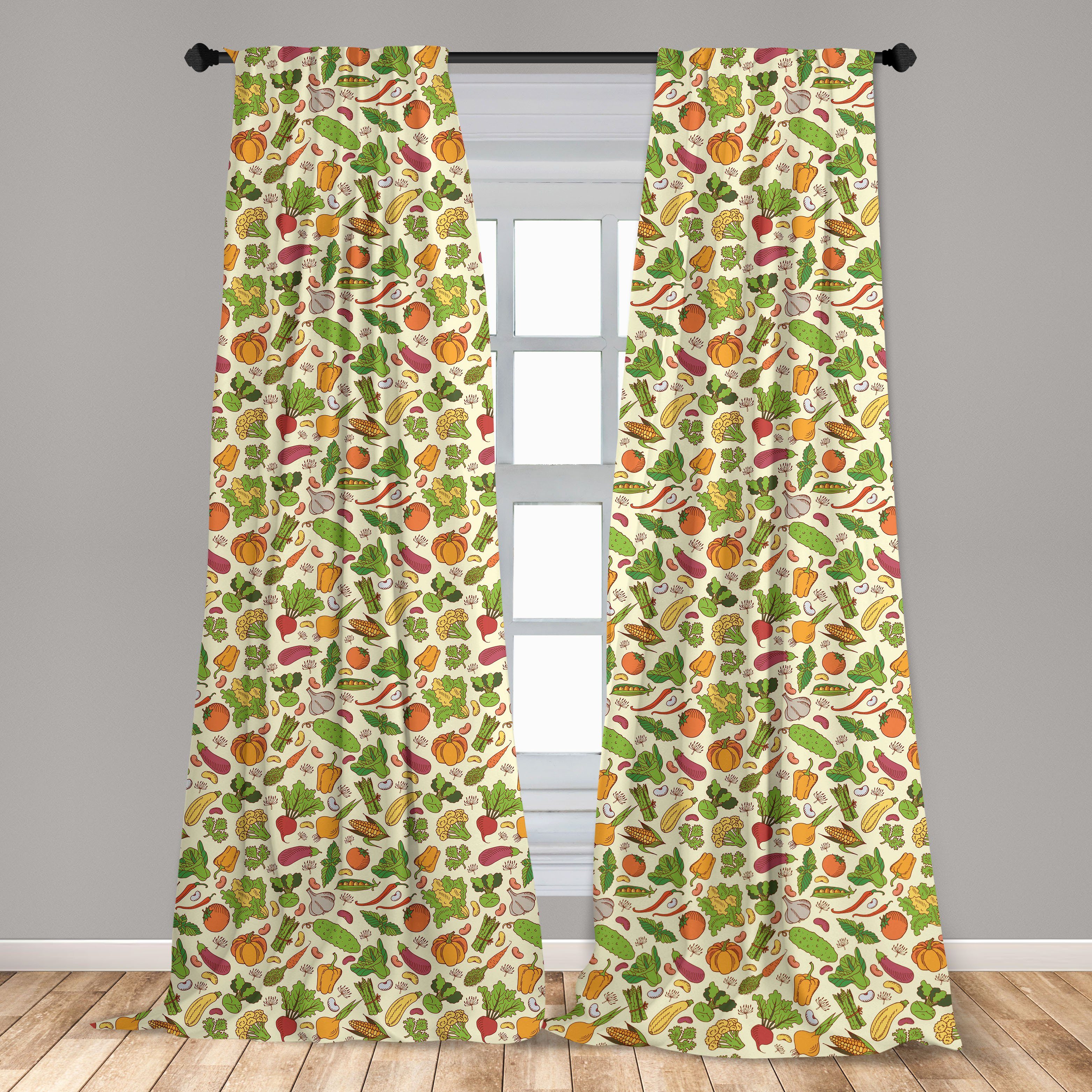 Gardine Vorhang für Wohnzimmer Schlafzimmer Gemüse Microfaser, Theme Kochen Abakuhaus, Dekor, Gesundes