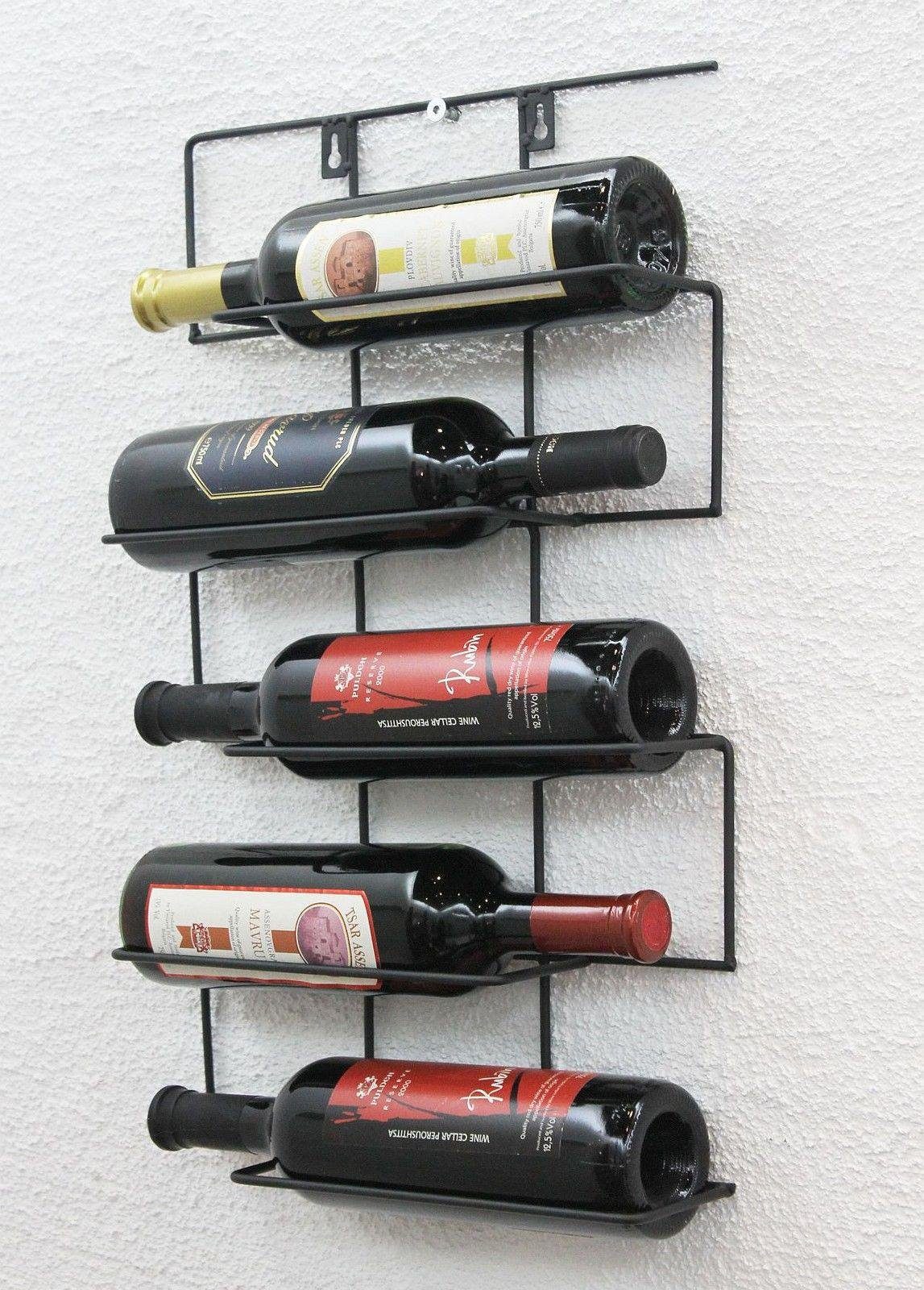 DanDiBo Weinregal »Weinregal Wand aus Metall Flaschenhalter Flaschenständer  Wandregal Cinco 53 cm HX13615« online kaufen | OTTO