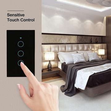 Cbei Smarter Touch Lichtschalter,Lichtschalter Touch Wandschalter 3-Weg Smarter Lichtschalter