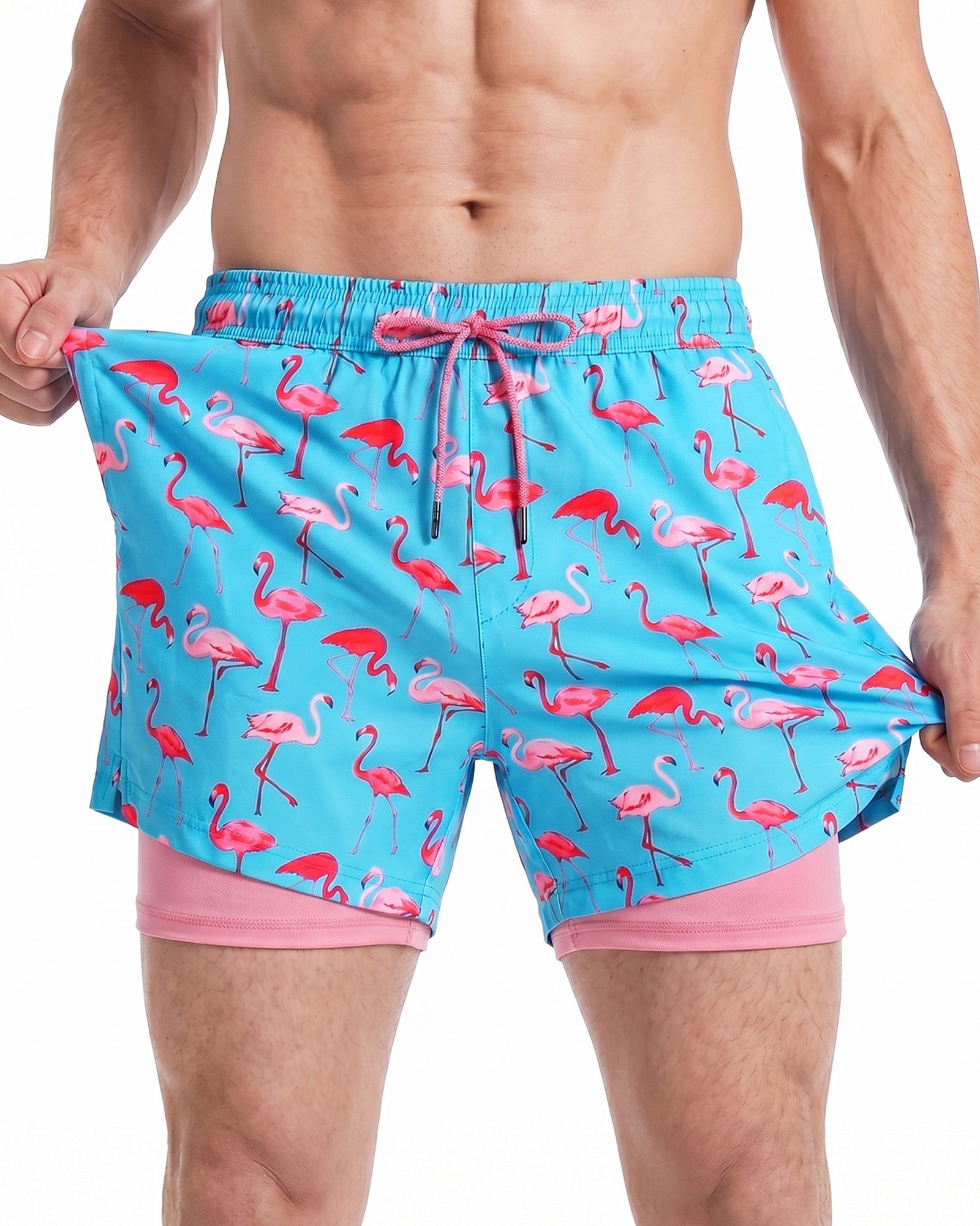 MaaMgic Shorts Herren Stretch kurze Hose Männer Badehose mit Reißverschlusstaschen (1-tlg)