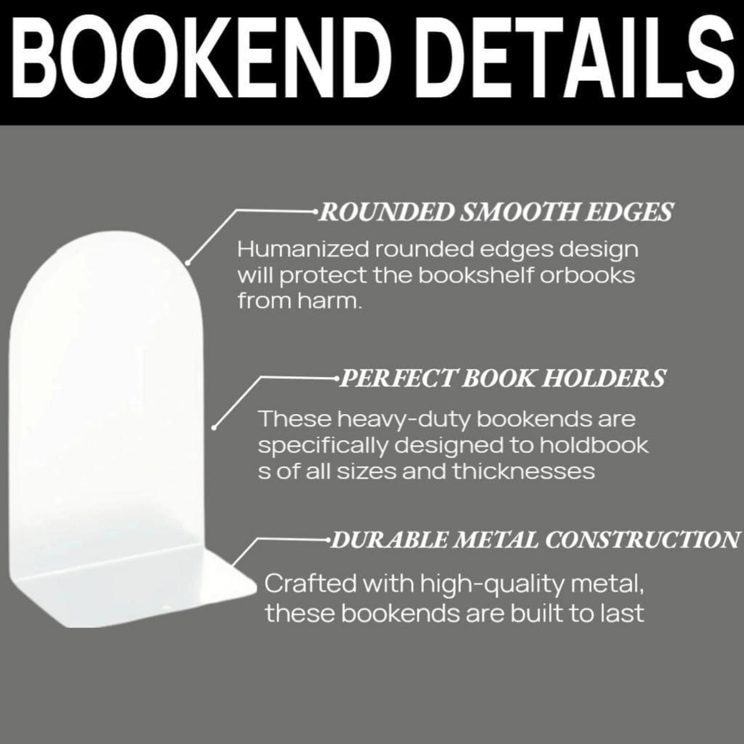 LuxusKollektion Buchstütze 4 Stück Metall Buchstütze Bookends Weiß BücherregalительFür
