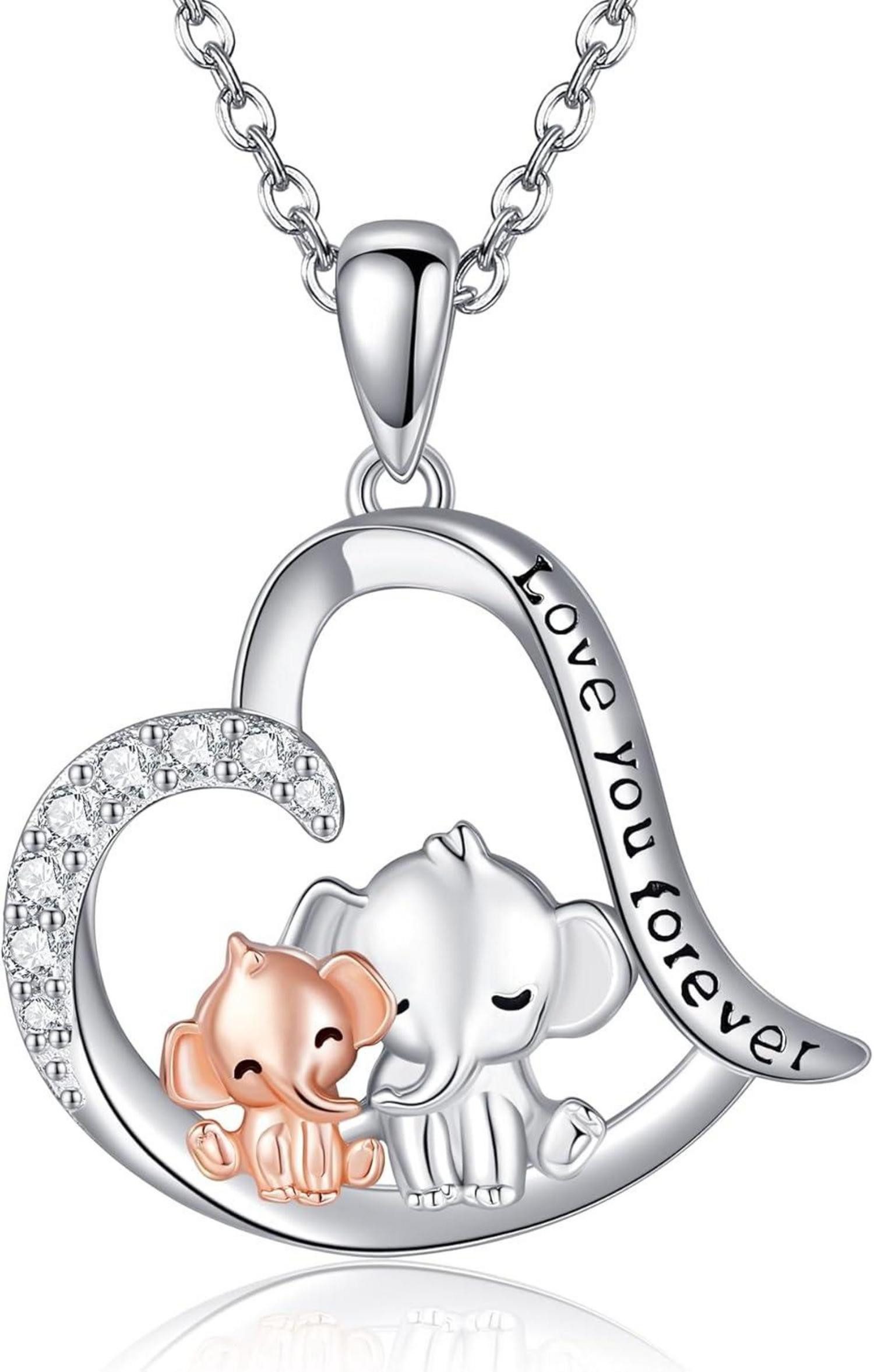 Kette und Anhänger Set Elefant Halskette 925 Sterling Silber Anhänger für Frauen Mädchen