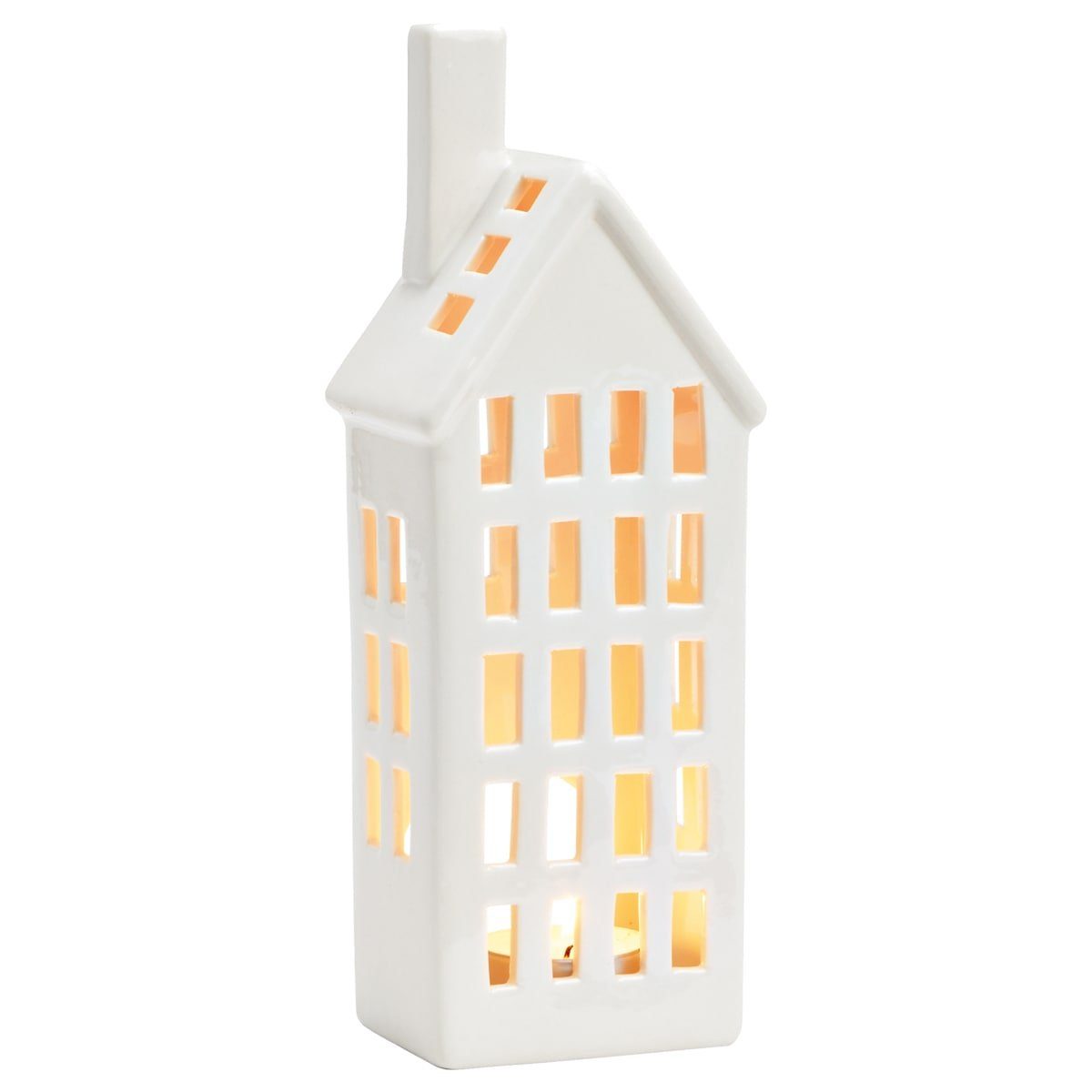 matches21 HOME & HOBBY Kerzenständer Windlicht für Teelichter in weiß aus Porzellan in 8x22x6 cm