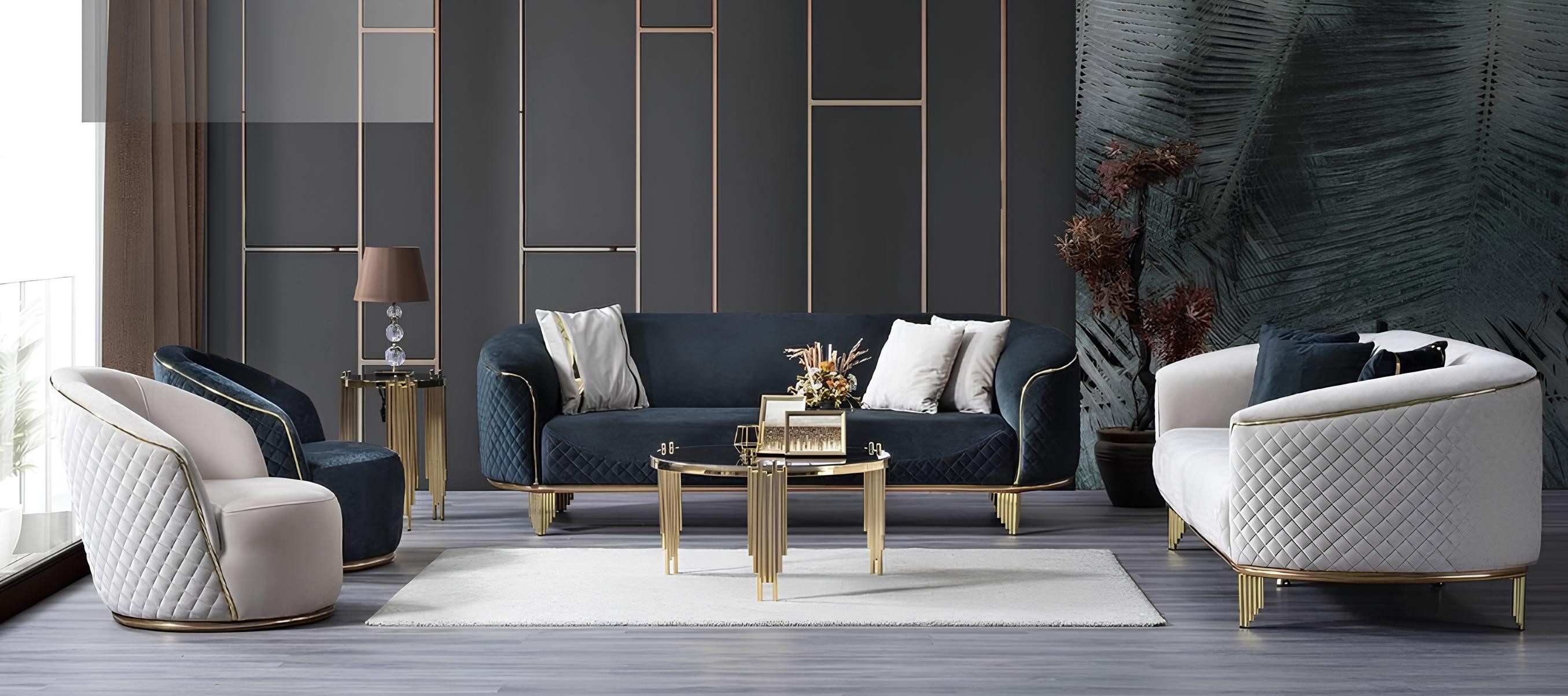 JVmoebel Sofa Modernes Sofa Set in bunten Farben aus Holz und Textil, Set 4 Teile, Made in Europa