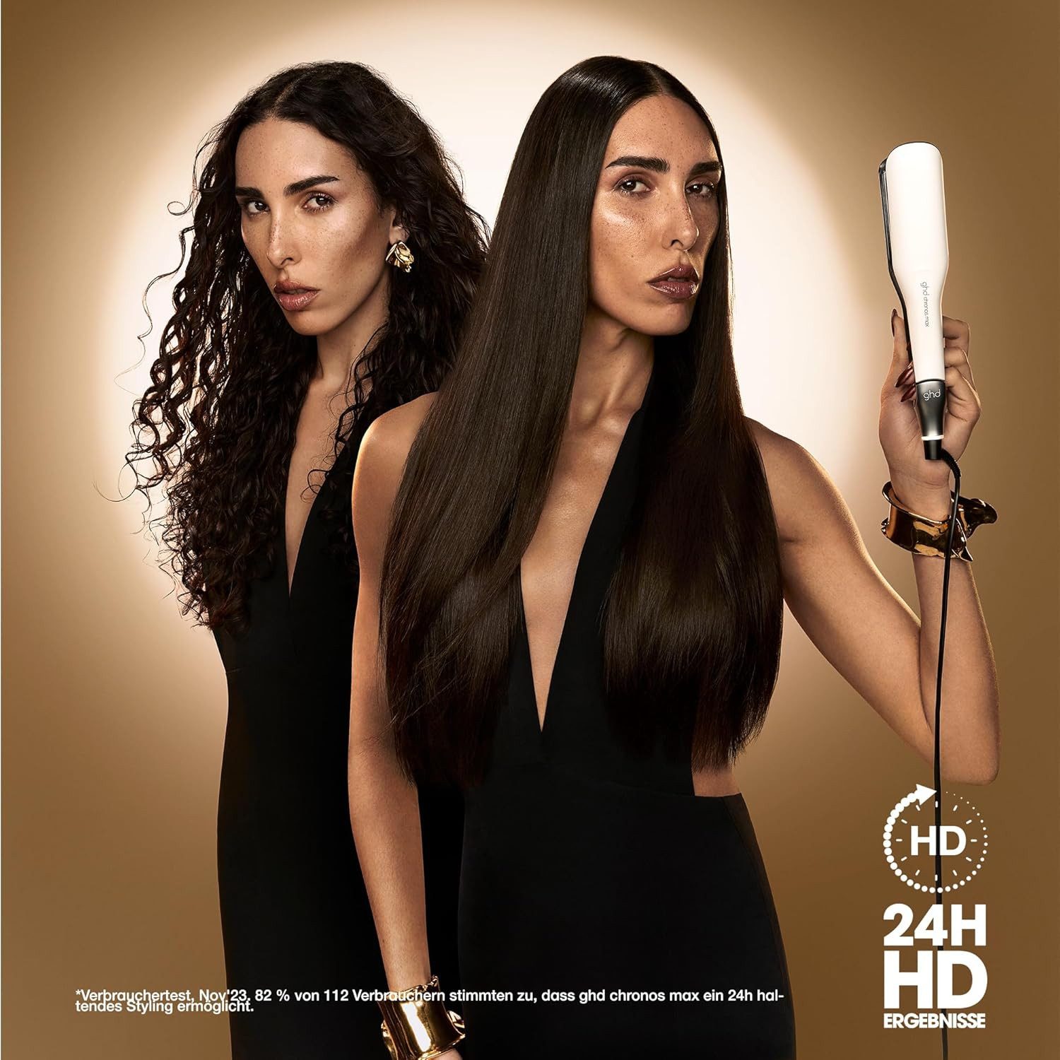 GHD Glätteisen Chronos Max - mit breiten Platten, 3x schnelleres Styling, mehr Glanz, weniger Frizz 24Std Halt, kein Hitzeschaden weiß