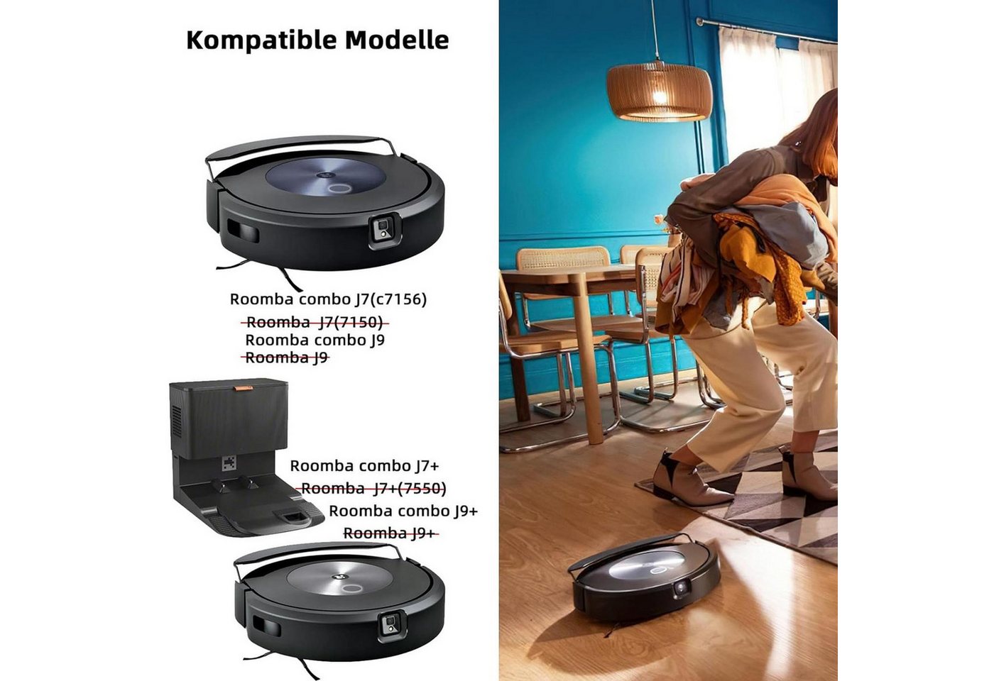 Thumbnail - VERCO Reinigungsbürsten-Set Reinigungskit für iRobot, Roomba Combo J7 Plus, J9 Plus, (26-tlg), Ersatz Teile Set Wartungs...