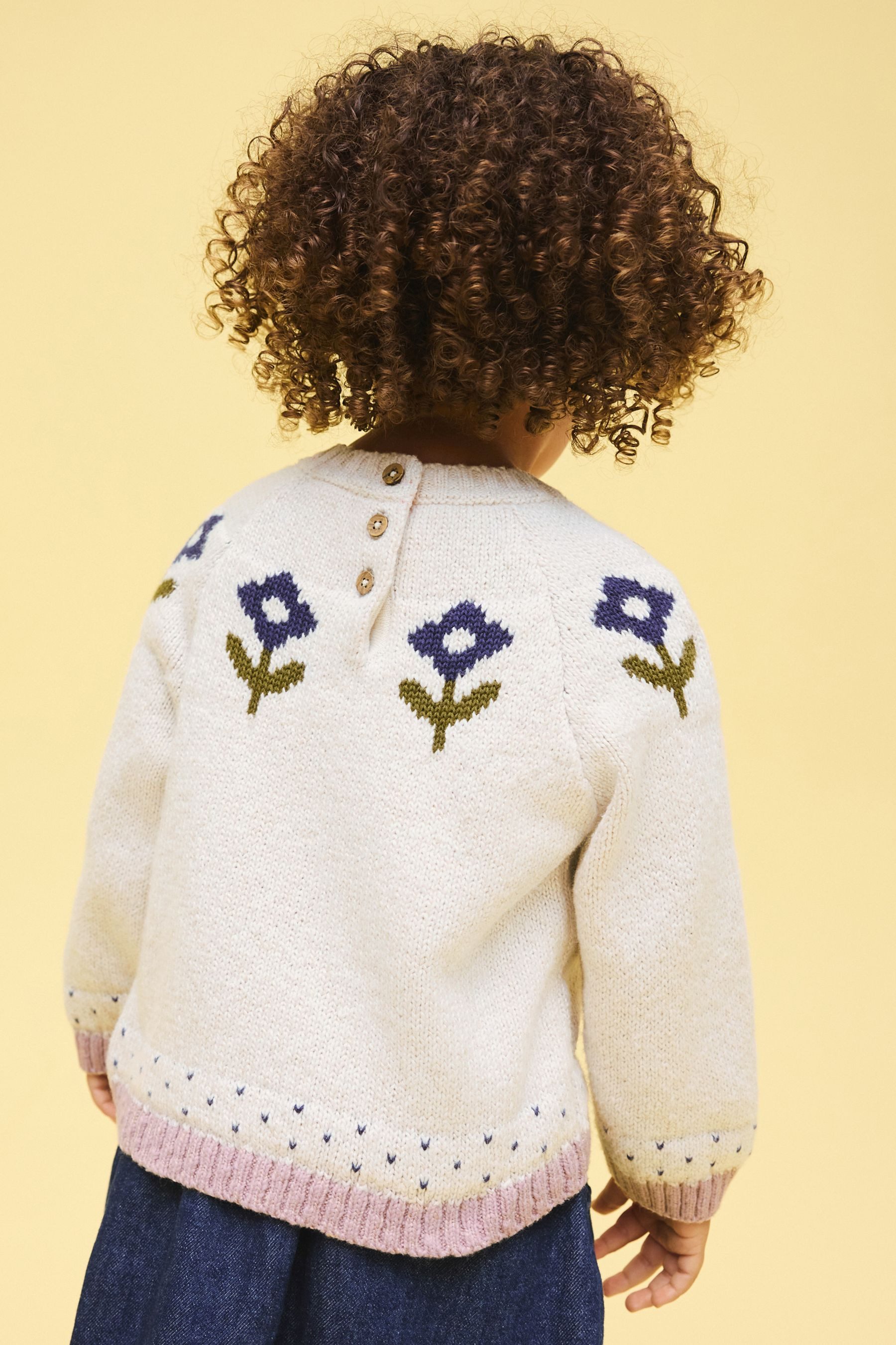 Next Strickpullover Strickpullover, Blumen (1-tlg)