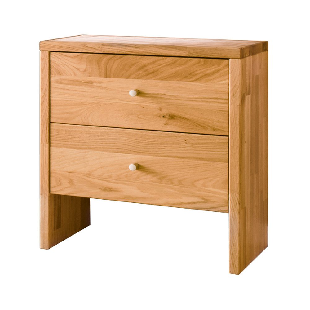 Lomadox Kommode CUENCA-137, Massivholz Buche, 2 Schubladen, 50x56x35 cm