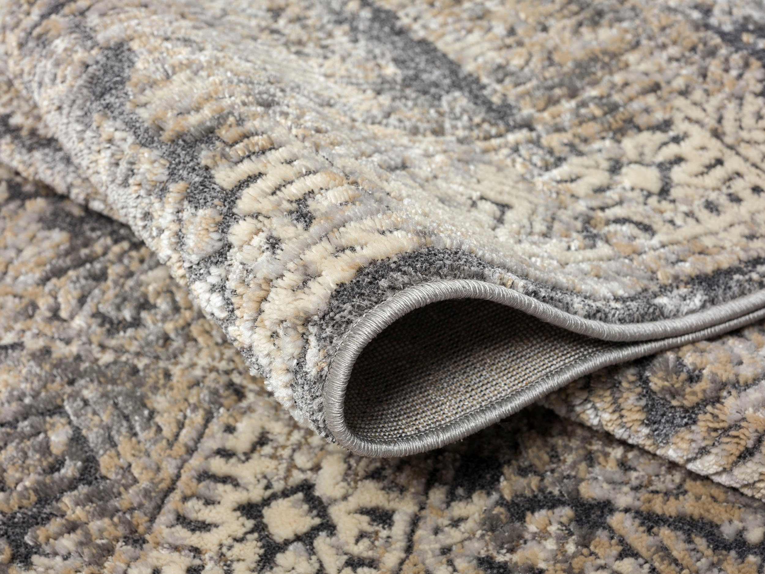 Teppich Selin, my home, Höhe: dichte Glanz, 9 rechteckig, grau mm, Qualität dezenter Schrumpf-Garn-Effekt, im Vintage-Look