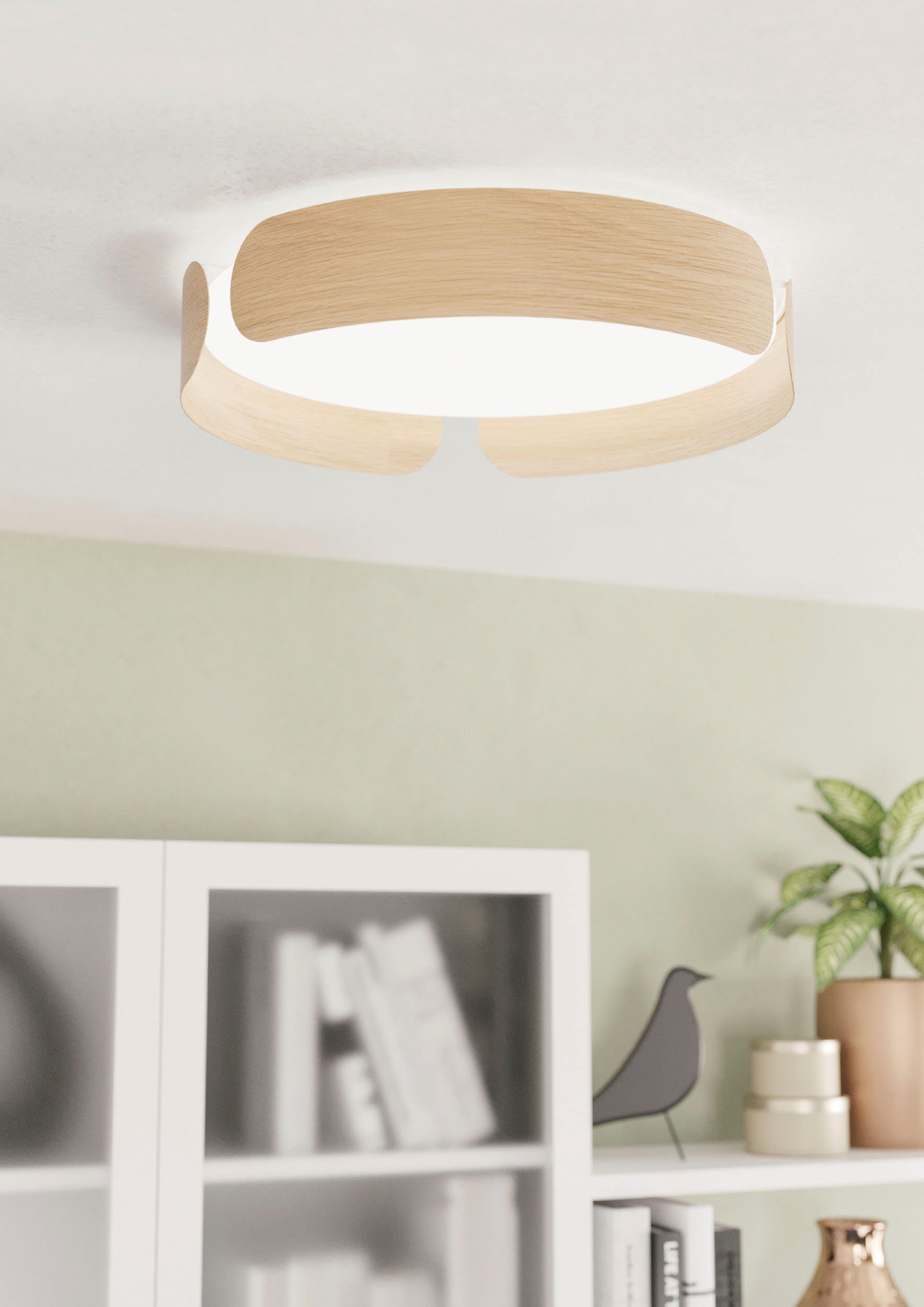 EGLO Deckenleuchte Wohnzimmerlampe, LED fest Decke Schlafzimmerlampe, Lampe integriert, Deckenlampe, VALCASOTTO, LED Warmweiß