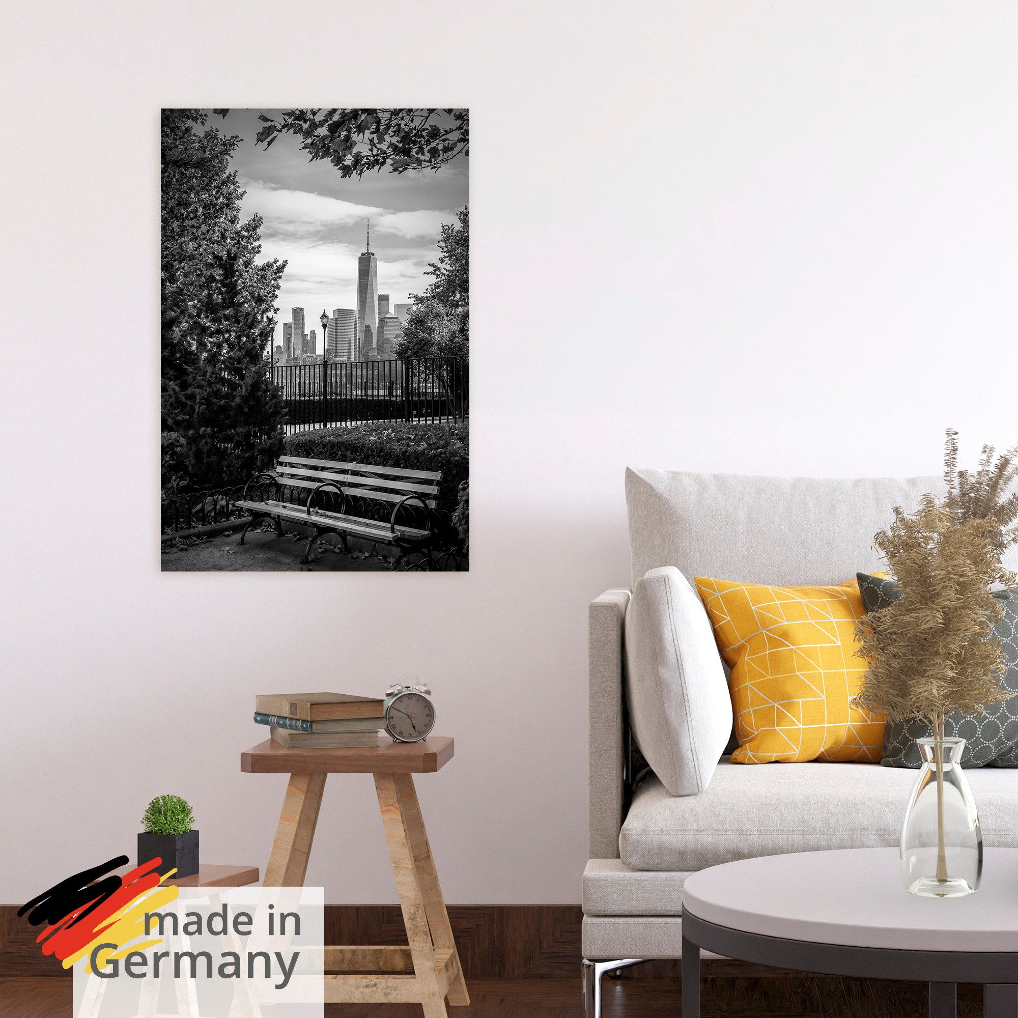 Artland Wandbild Urbaner Rückzugsort mit NYC-Skyline, (1 St), als Alubild, Leinwandbild, Poster, Wandaufkleber in verschied. Größen