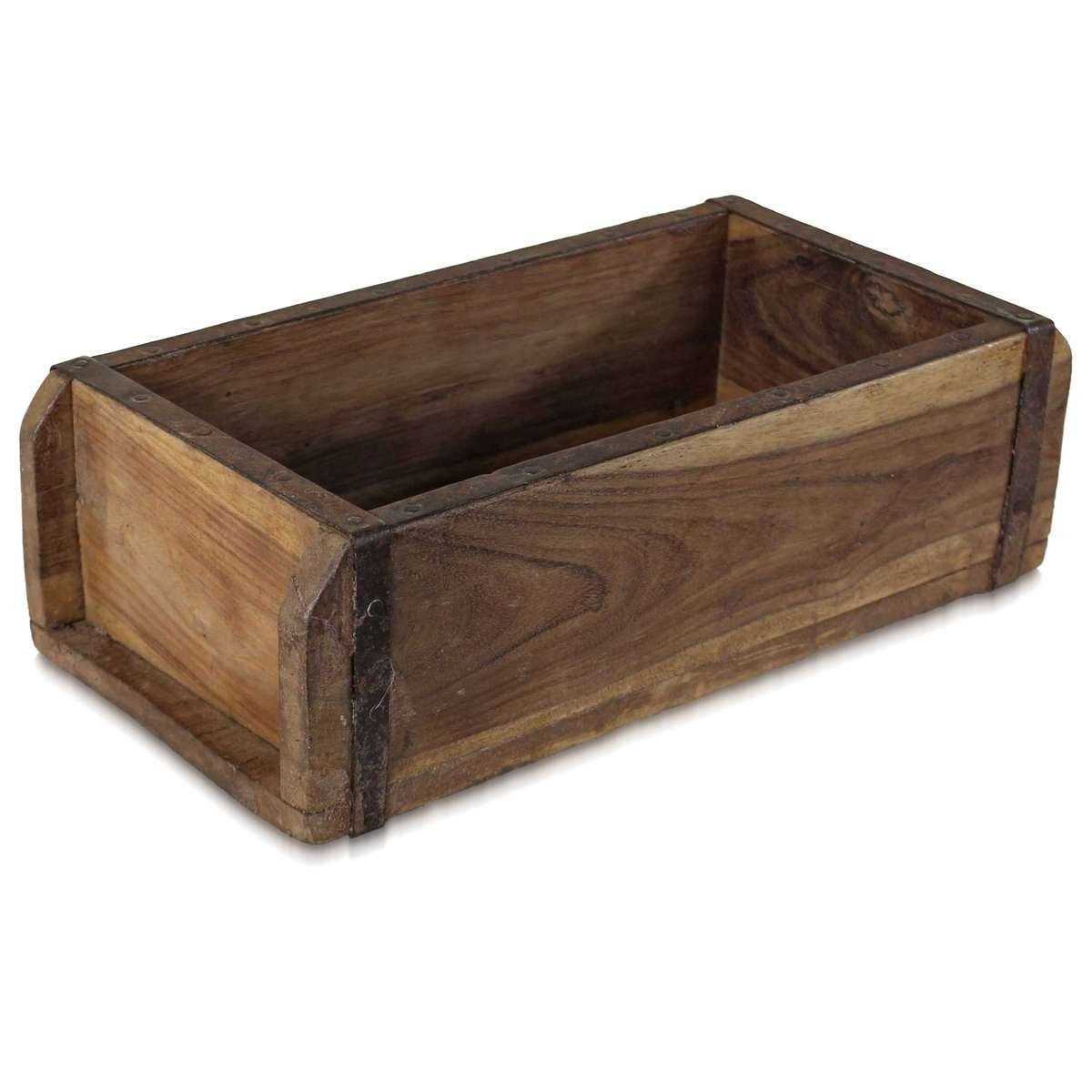 Aufbewahrungsbox Holz-Ziegelform Braun Vintage Küche Garten Landhaus