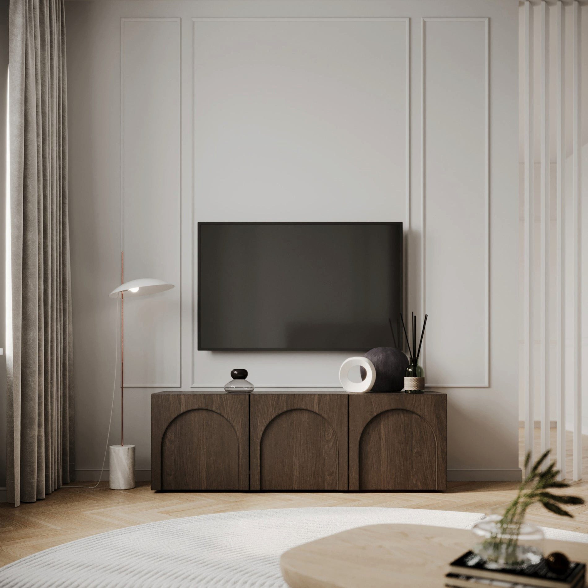 Selsey TV-Schrank Arkadia Gefräste Fronten-Optik mit Push-to-open, grifflos