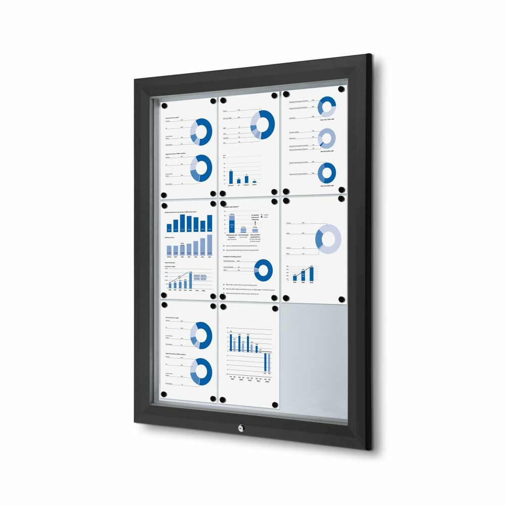 Showdown Displays Hängevitrine Showdown Displays Schaukasten Premium für Außen - 9x DIN A4 - Schwarz (1-St)