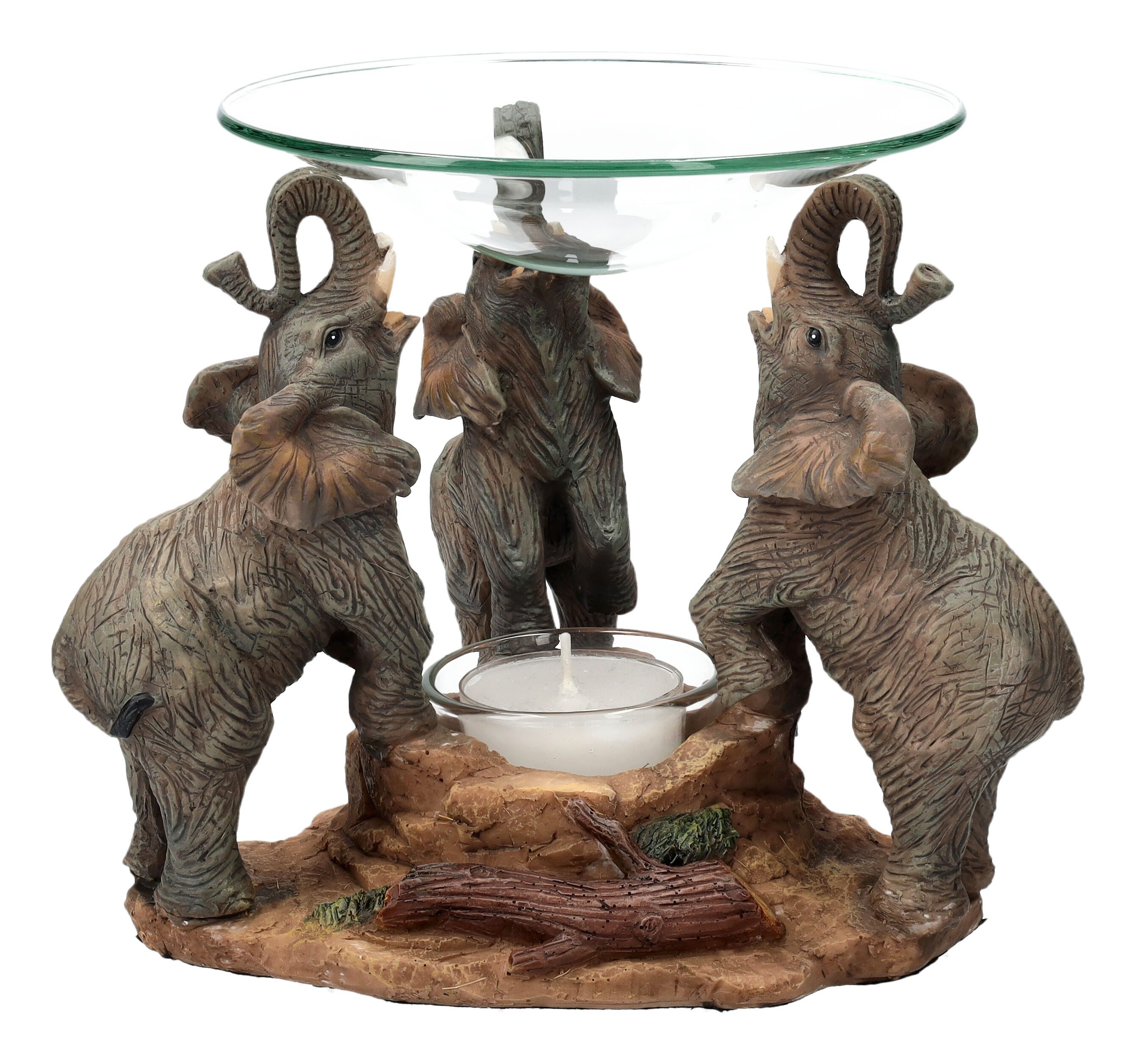 Figuren Shop GmbH Duftlampe Duftlampe - Drei Elefanten - Deko Kerzenhalter günstig online kaufen