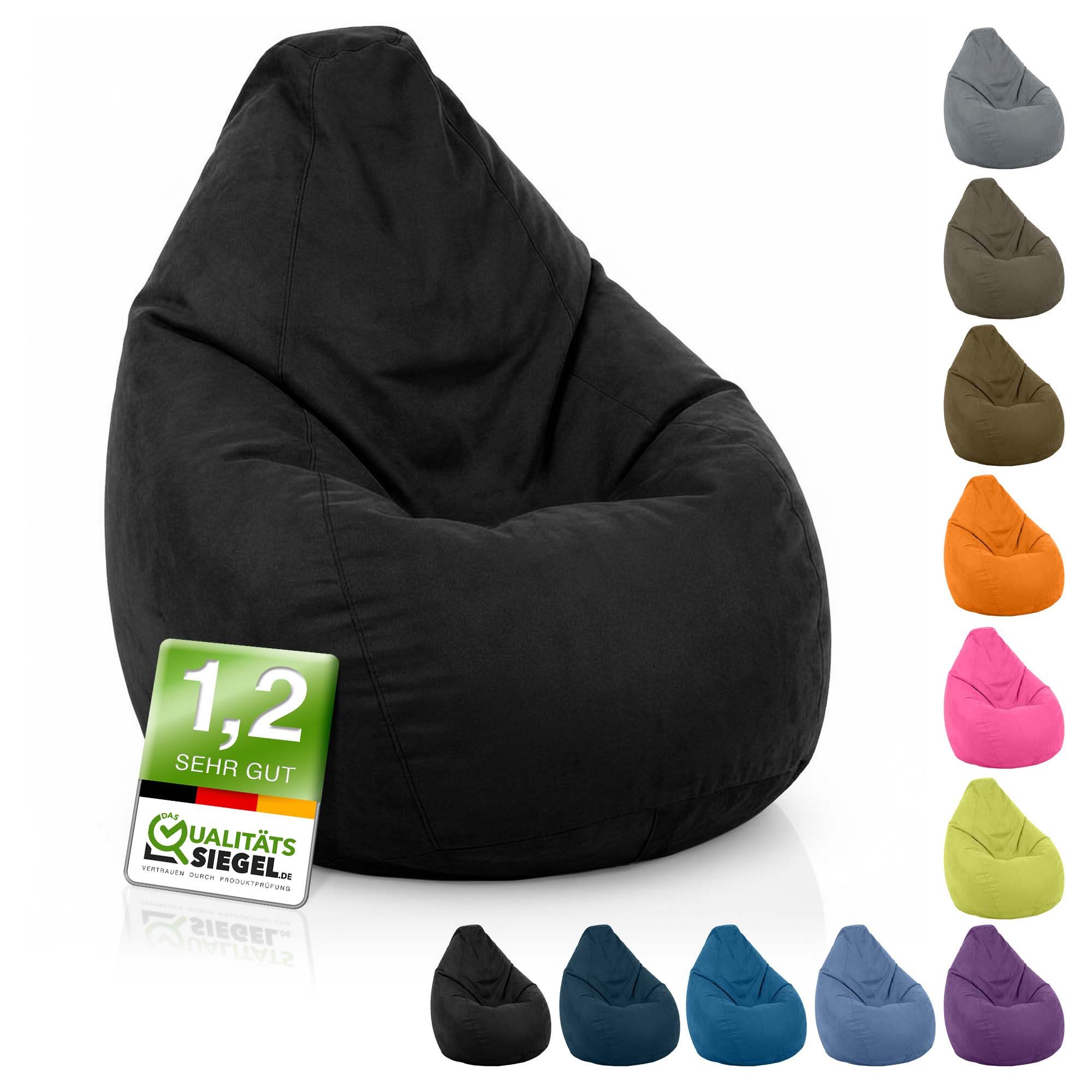 Green Bean Sitzsack Kinder Sitzsack Drop 60x60x90cm (mit Rückenlehne 60x60x90cm - Indoor Sitzkissen 220L EPS-Perlen Füllung, Kuschelig Waschbar), Bean Bag Bodenkissen Lounge Chair Sitzhocker Kindersitzsack