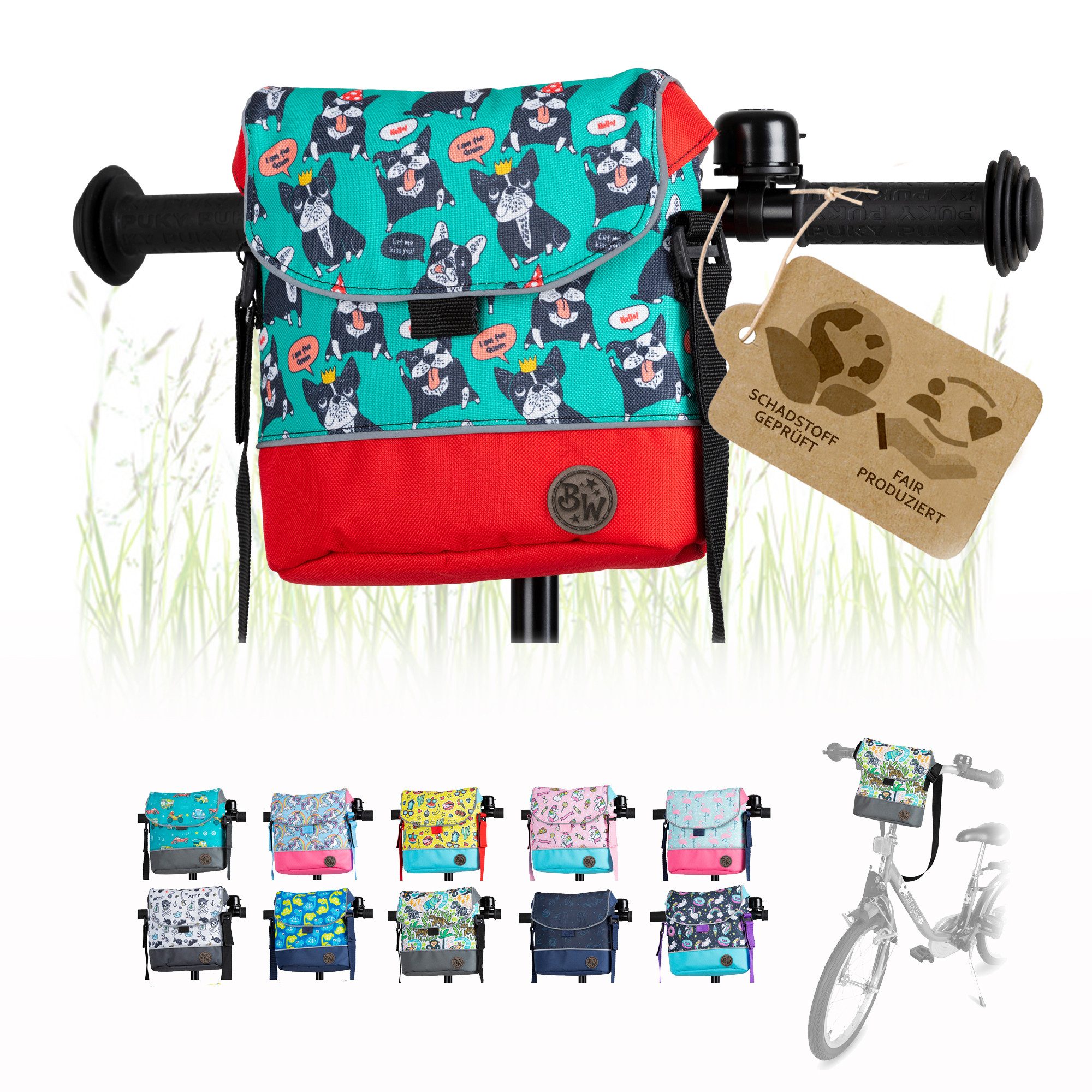 BambiniWelt by Rafael K. Lenkertasche Lenkertasche Tasche kompatibel mit Puky Woom Laufrad Roller Fahrrad