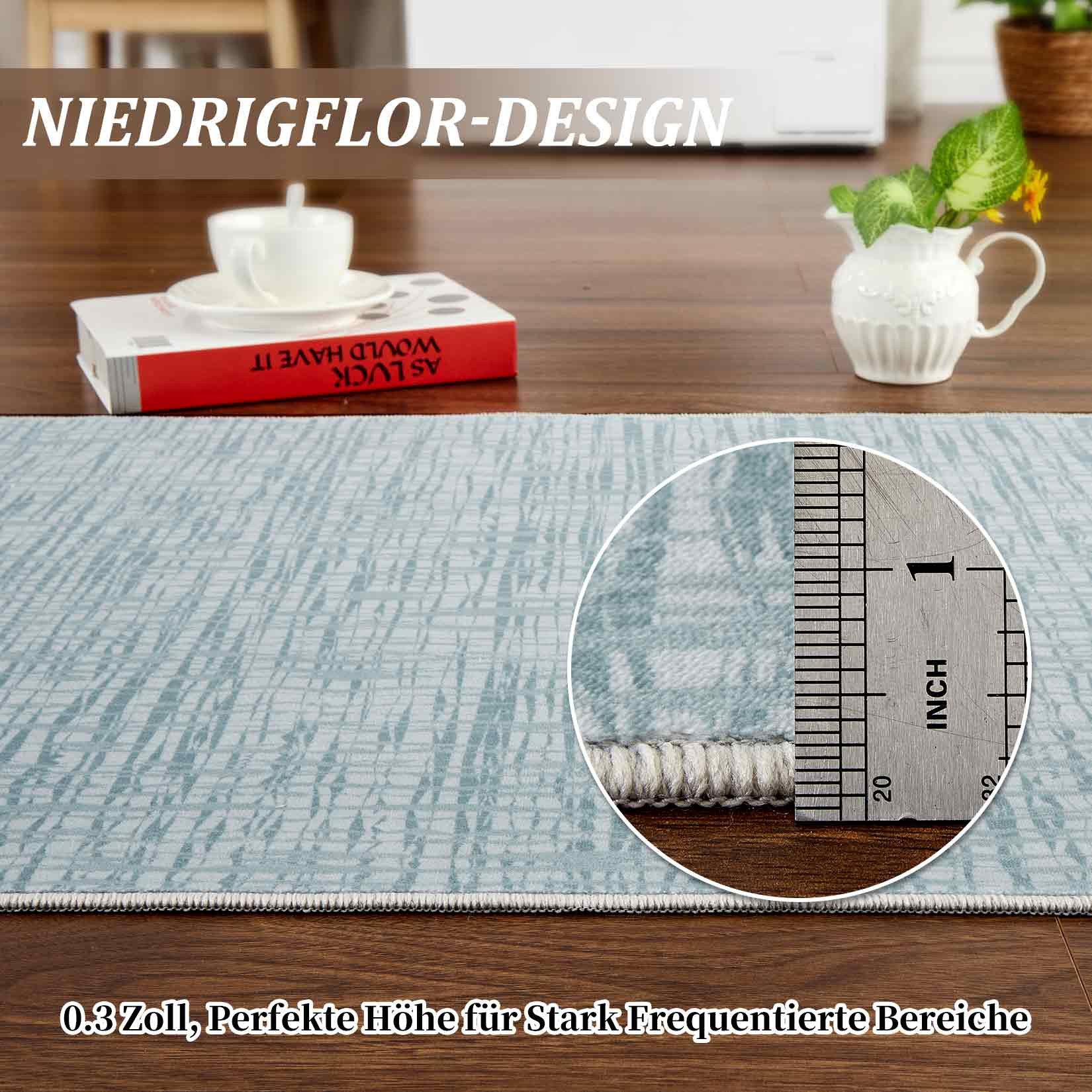 GarveeMore Teppich Moderner Waschbarer Teppich für Wohnzimmer, Rechteckig, Höhe: 7 mm, Geeignet für moderne und minimalistische Einrichtungsstile – Bild 4 von 5