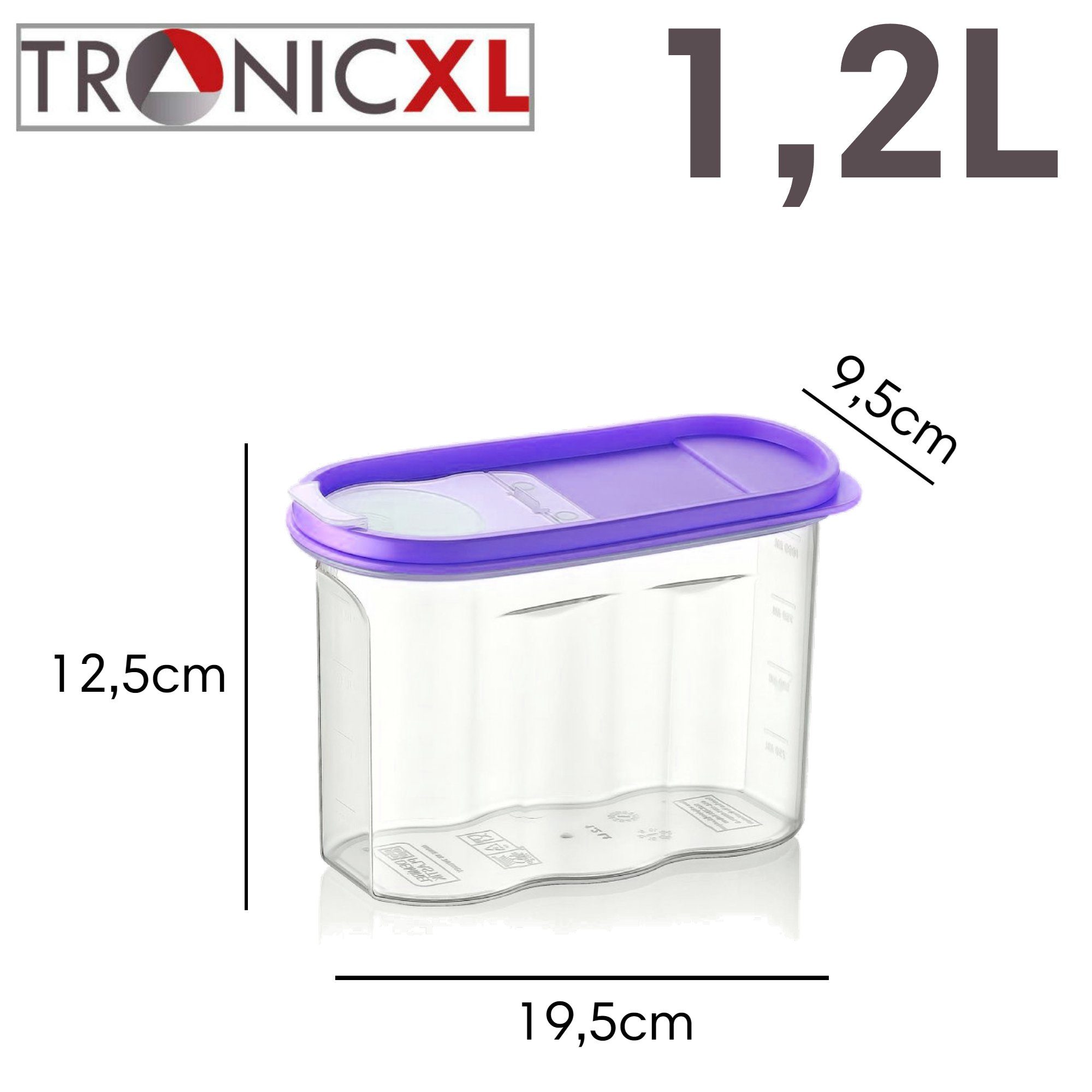 TronicXL Vorratsdose Set Kunststoff, (stapelbar), Schüttdosen Schüttdose Stück Europa Frischhaltedosen, 3 Made in Vorratsbehälter