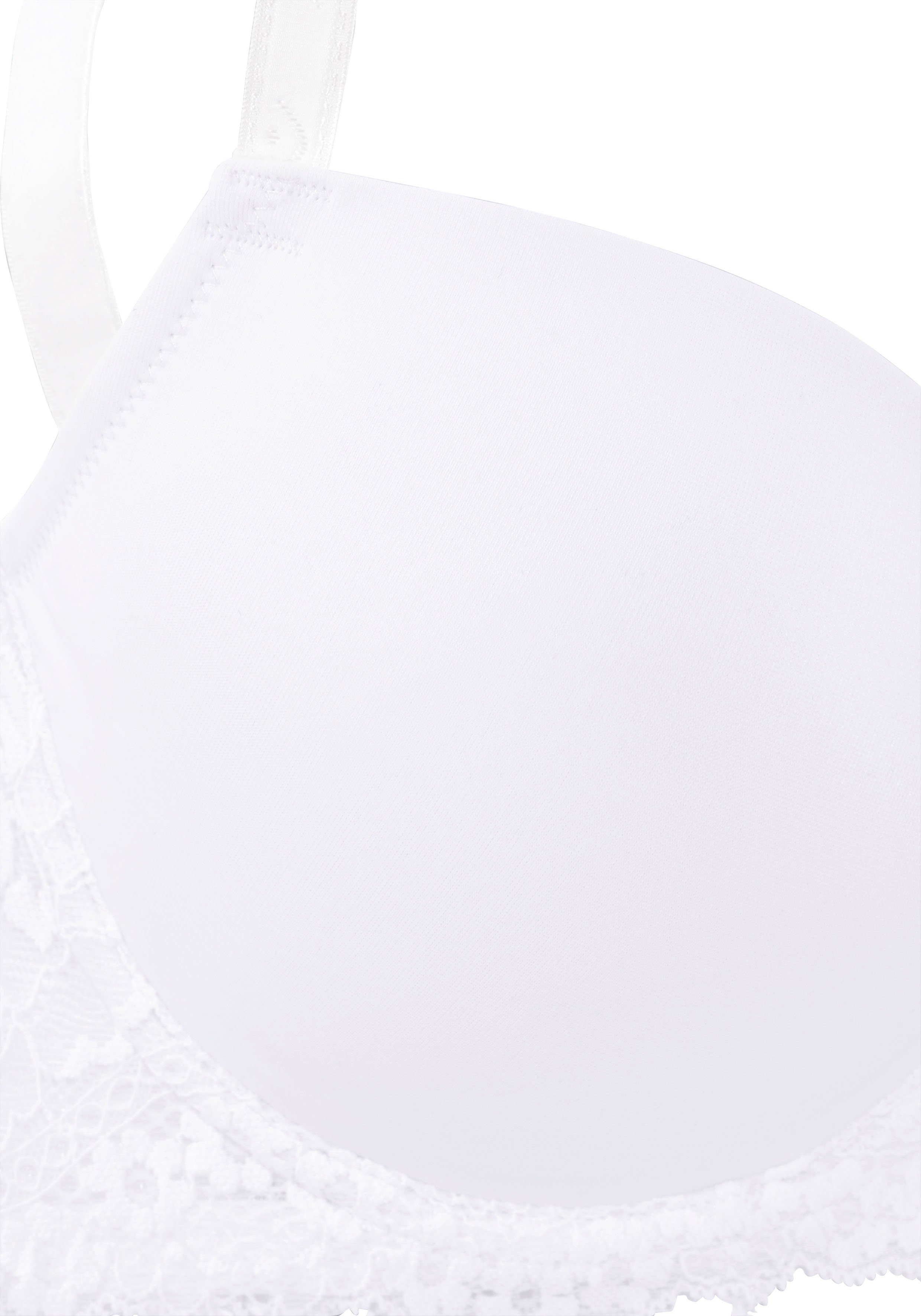 LASCANA Schalen-BH mit nahtlosen Cups und hübschem Spitzenrücken, Dessous