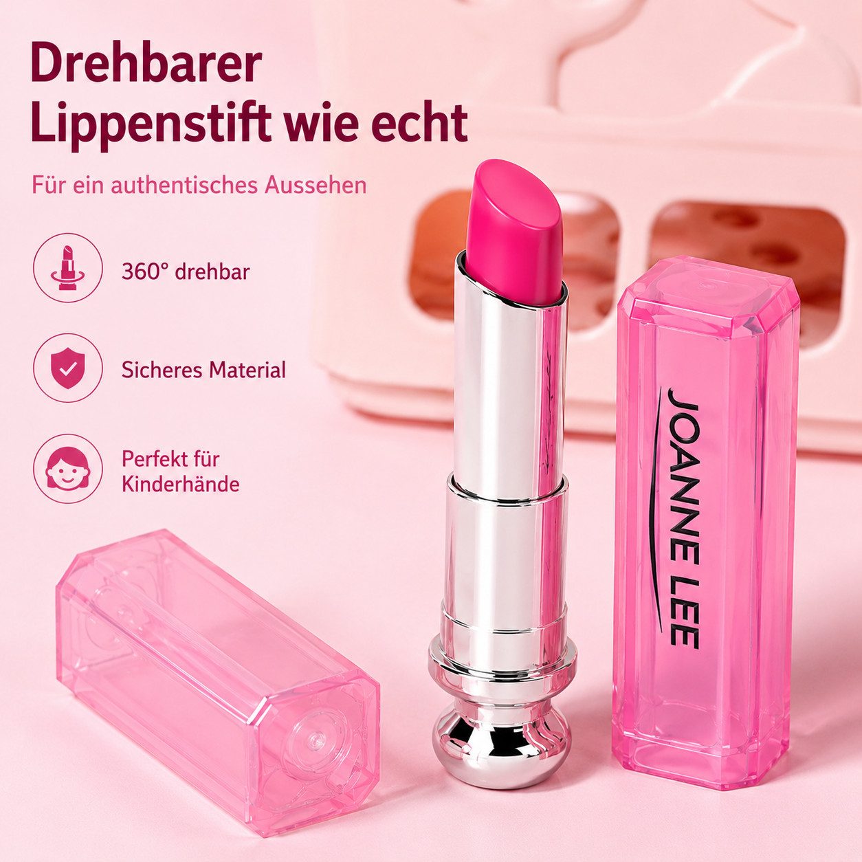 ibettertec Kosmetik-Koffer Kreativset 12-teilige Kleinkind,Geburtstagsgeschenke,Kunststoff, 12-tlg., (12-St), Realistisches Make-up-Spielset, Rollenspiel für Ki – Bild 5 von 5