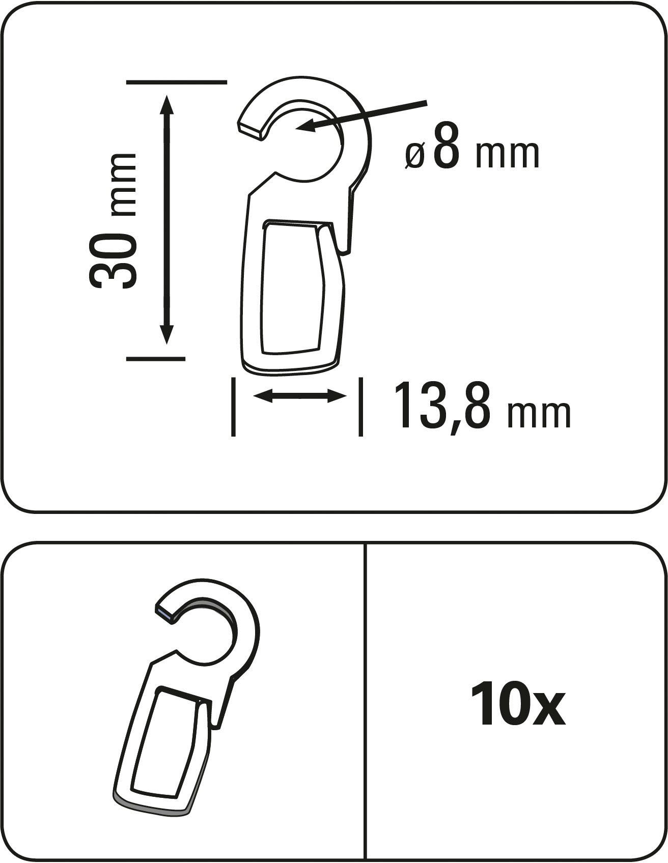 GARDINIA Faltenclip Gardinenhaken POM-Qualität, (10-St), Zubehör günstig online kaufen