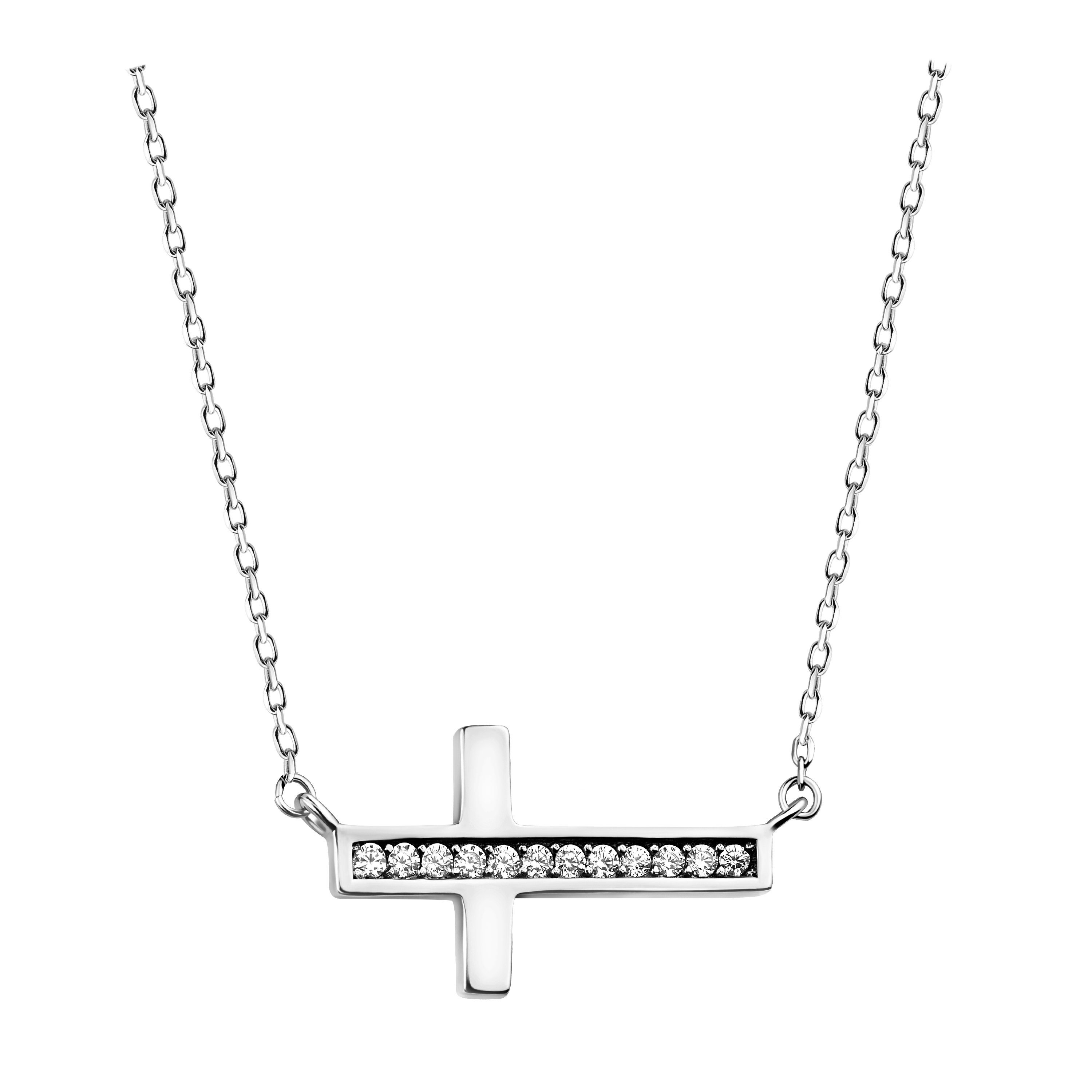 Sofia Milani Kette mit Anhänger Kreuz, 925 Silber Damen Schmuck